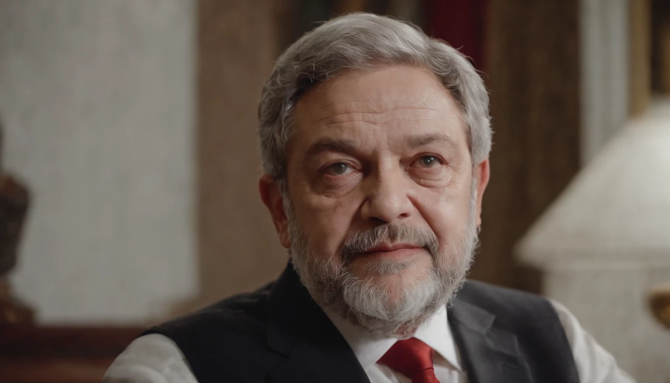 (a confident, strong, and wise) presidente lula do brasil, (charismatic leader, resolute, respected by the people, inspiring), (impressive, realistic portrait of Lula, detailed and lifelike, masterful brushstrokes), (high resolution, 4k, vivid colors, sharp focus), (Brazilian flag in the background, waving gracefully), (sunlight casting a warm glow on Lula's face, creating a powerful and hopeful atmosphere), (patriotic celebration, energetic crowd cheering, excitement palpable).