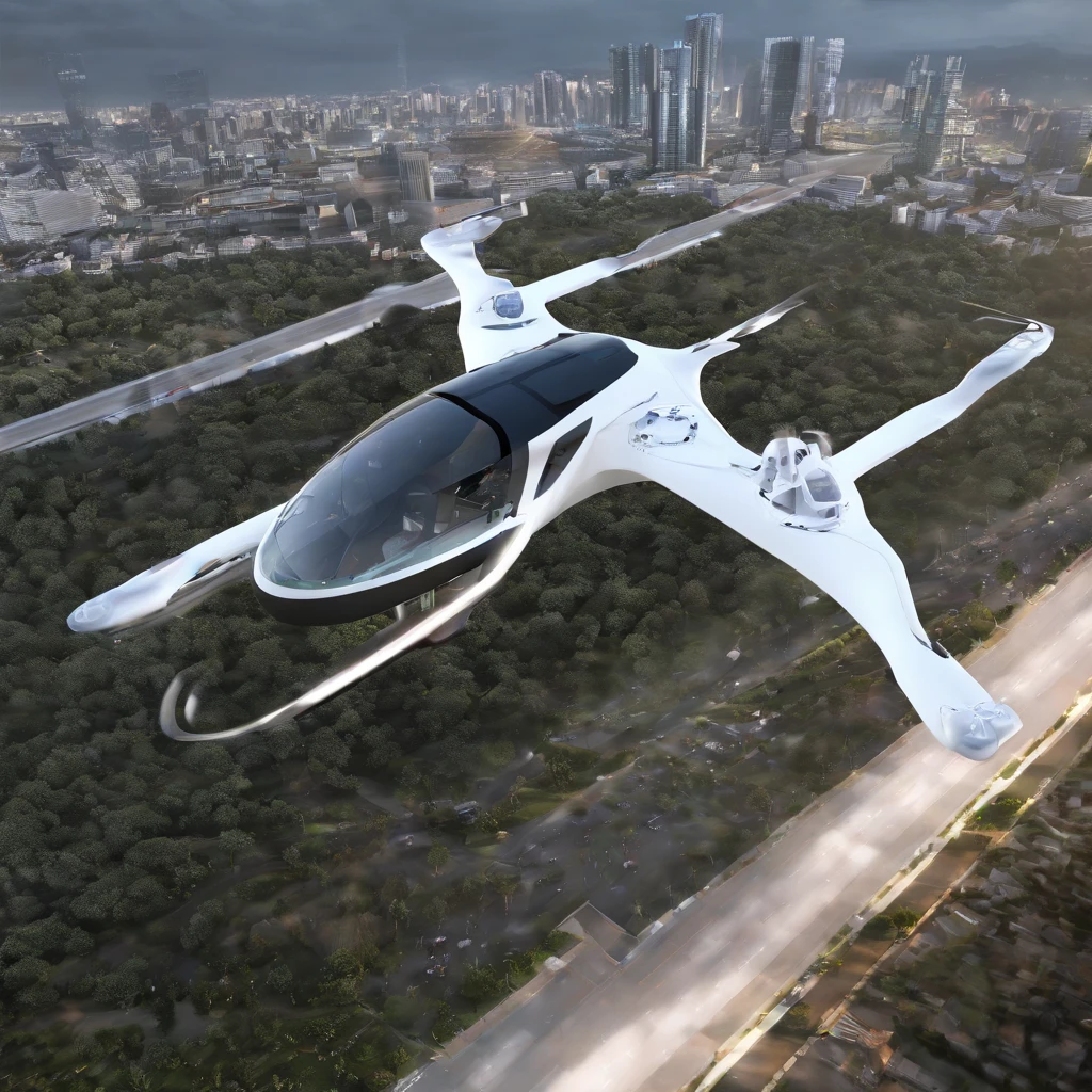 Crie um eVTOL (Electric Vertical Take-off and Landing Vehicle) that combines futuristic aesthetics with nuances of contemporary reality. O design deve irradiar modernidade, but without losing the feeling that it can be produced and operated in today's world.
Corpo: The main structure of the eVTOL will have aerodynamic lines and a slender construction, suggesting speed and efficiency. The fuselage will feature a combination of matte and glossy surfaces, with subtle LED details that not only serve as flight indicators, but also as aesthetic elements.
Asas e Rotores: The wings will be retractable to allow effective operation in both VTOL mode and horizontal flight. Os rotores, incorporating the latest electric propulsion technology, will be designed to minimize noise, um problema comum em aeronaves VTOL tradicionais.
Cockpit: The cabin will offer broad visibility with a minimalist approach to controls, Preferring touch and holographic interfaces. The sense of space is crucial, Then the use of transparent and reflective materials will help to enlarge the interior.
Conectividade: Incorporated into the design will be a state-of-the-art connectivity system, ensuring eVTOL is always in tune with air traffic updates and weather conditions.
Sustentabilidade: Mantendo em mente a realidade atual, Design will emphasize sustainability. This will include recyclable materials and a high-efficiency battery that can be charged through renewable energy sources.
This eVTOL will not only be a means of transport, but a statement, representing a vision of a near future where urban air mobility is seamlessly integrated into our daily lives.