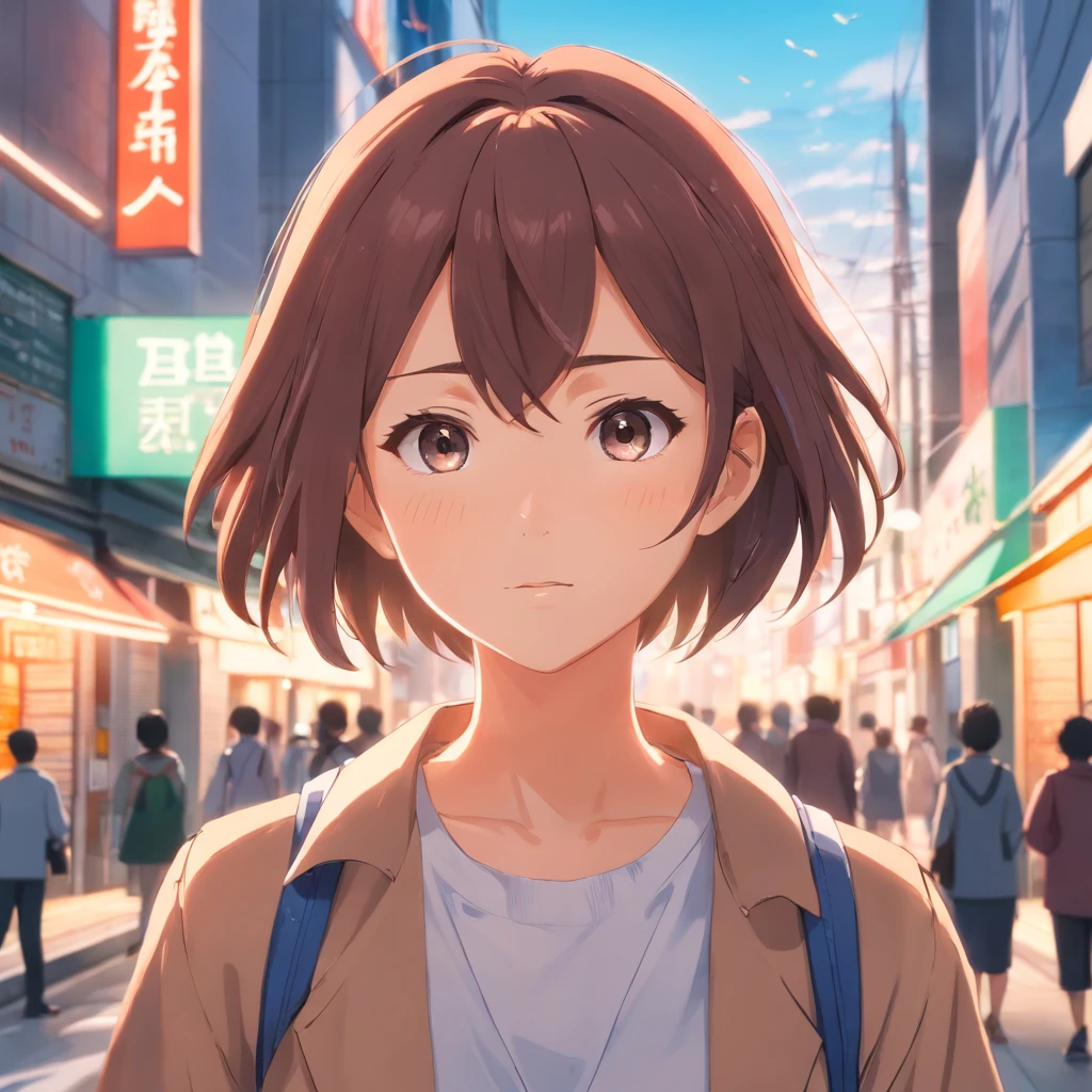 There was a woman standing in the street, Her hand holds a sign with the words "coding for food" written on it, Realistic anime 3 D style, 8K selfie photos, a beautiful anime portrait, Photorealistic anime, Anime style. 8K, realistic anime artstyle, Stunning anime face portrait, anime realism style, Kawaii realistic portrait, 3 d anime realistic, portrait anime girl, realistic art style, Anime style 4k