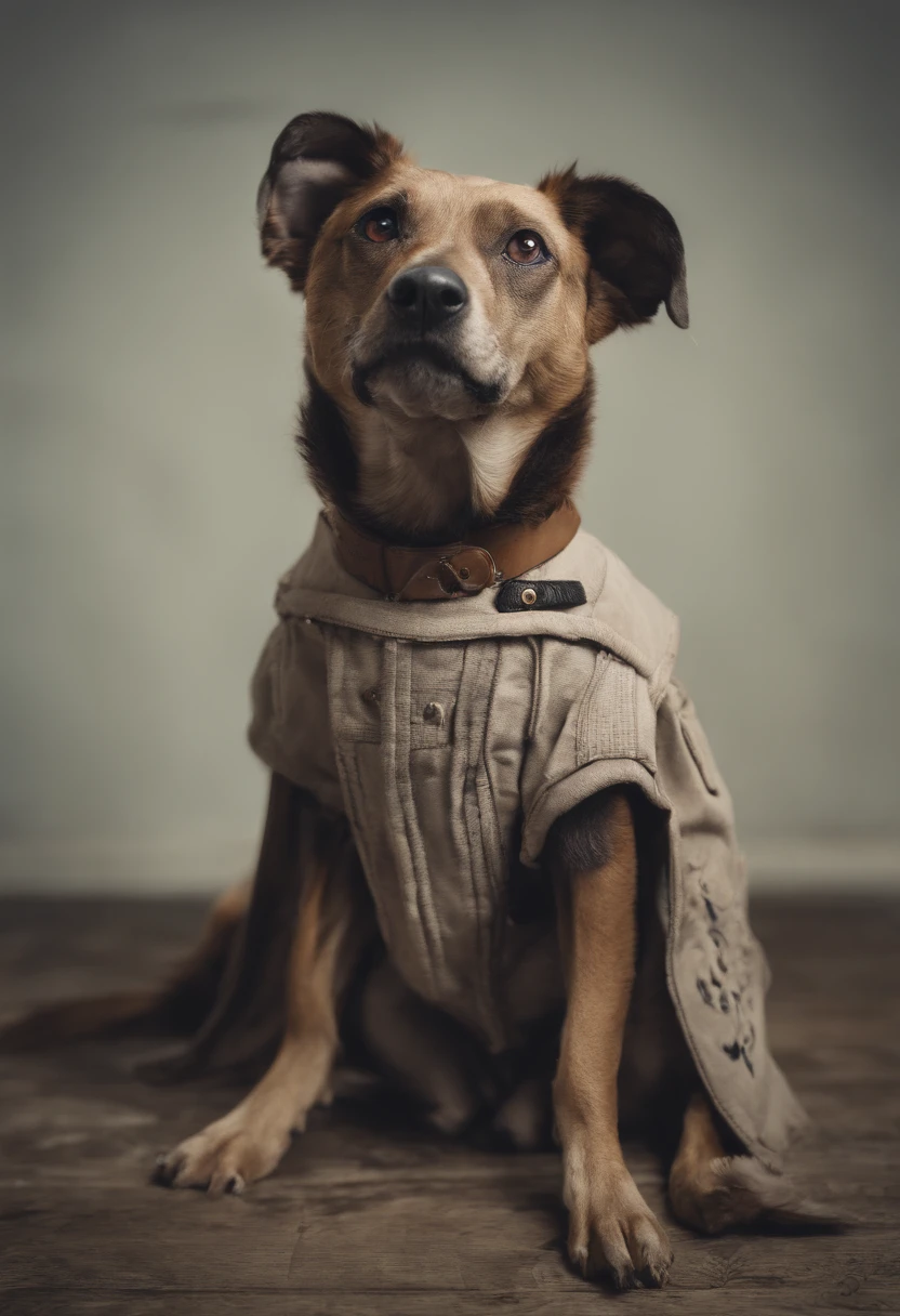 RAW photo, animal, a portrait photo of [man:dog:2] humanoid in clothes, face, 8k uhd, dslr, soft lighting, high quality, film grain, Fujifilm XT3