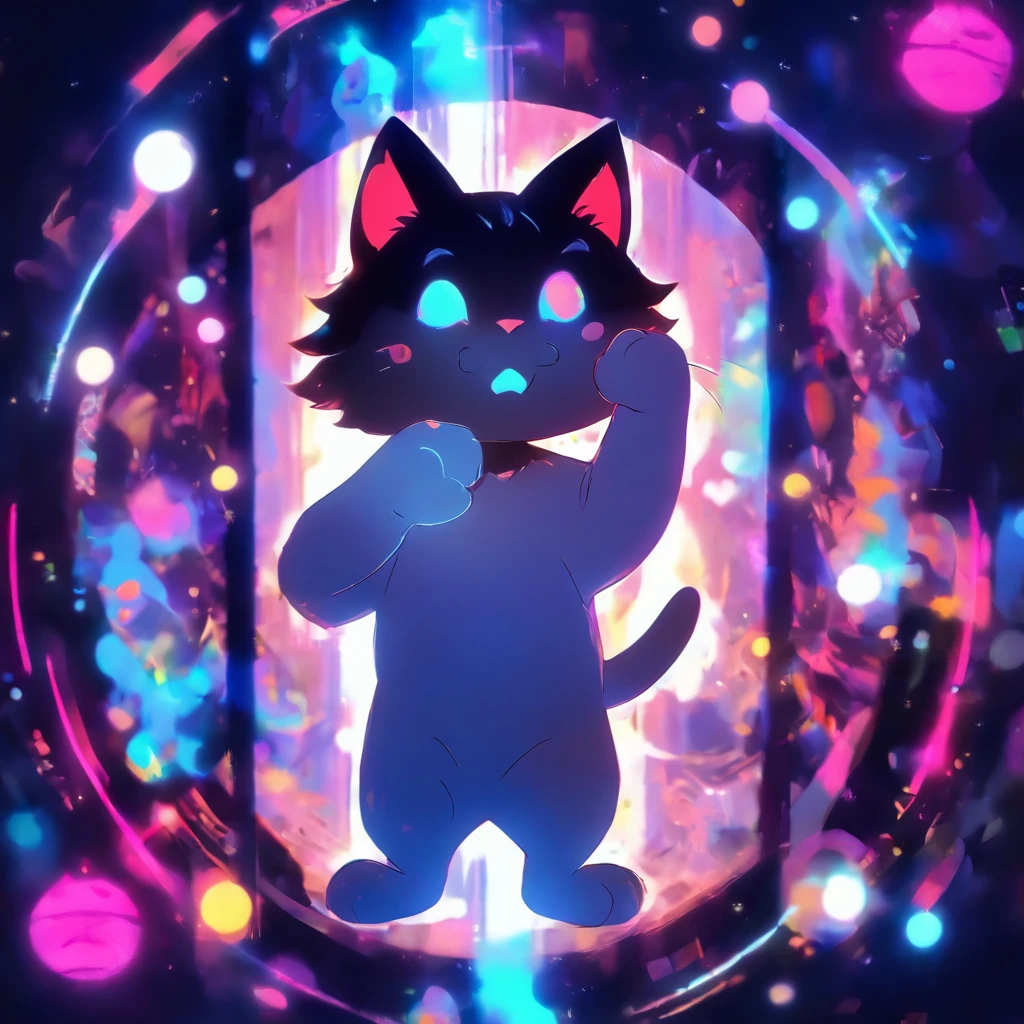 Cat in the circle，a closeup，（without background：1.5），T-shirt logo，Sticker Logo，Cutting art，black-and-white