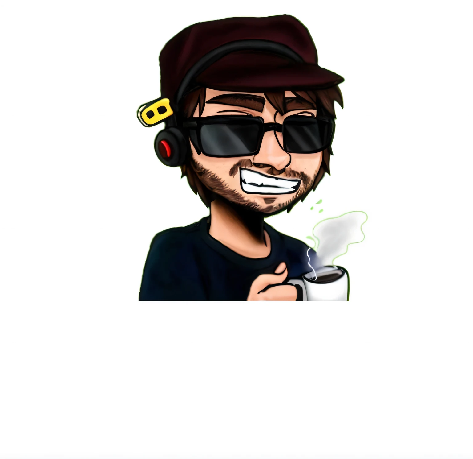 a closeup of a person with a cell phone wearing a hat, Vinny de Vinhinha, arte dos desenhos animados, [ arte digital ]!!, Arte no estilo de Joshy Sly, estilo de arte desconhecido, Vinny Vinny Molho, Jody Highroller, estilo varguyart, imagem do avatar, arte digital. @mariomaniacdude, Streamer do Twitch / Jogador Ludwig