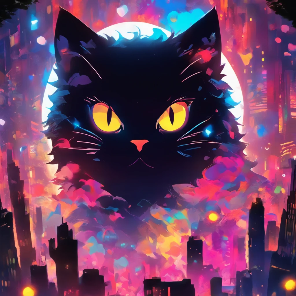 Cat in the circle，a closeup，（without background：1.5），T-shirt logo，Sticker Logo，Cutting art，black-and-white