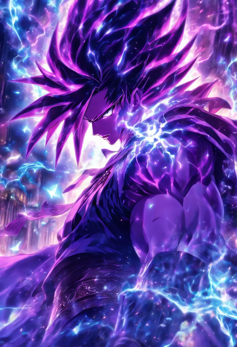 (masterpiece, best quality:1.4),(absurdres, highres, ultra detailed:1.2), (1 handsome man:1.4),(using dark magic:1.4),purple magic,playful illustrations, fractal art,imaginative overlays, artistic fusion,fantastical scenes, evocative narratives, striking visuals, upper body, --auto --s2