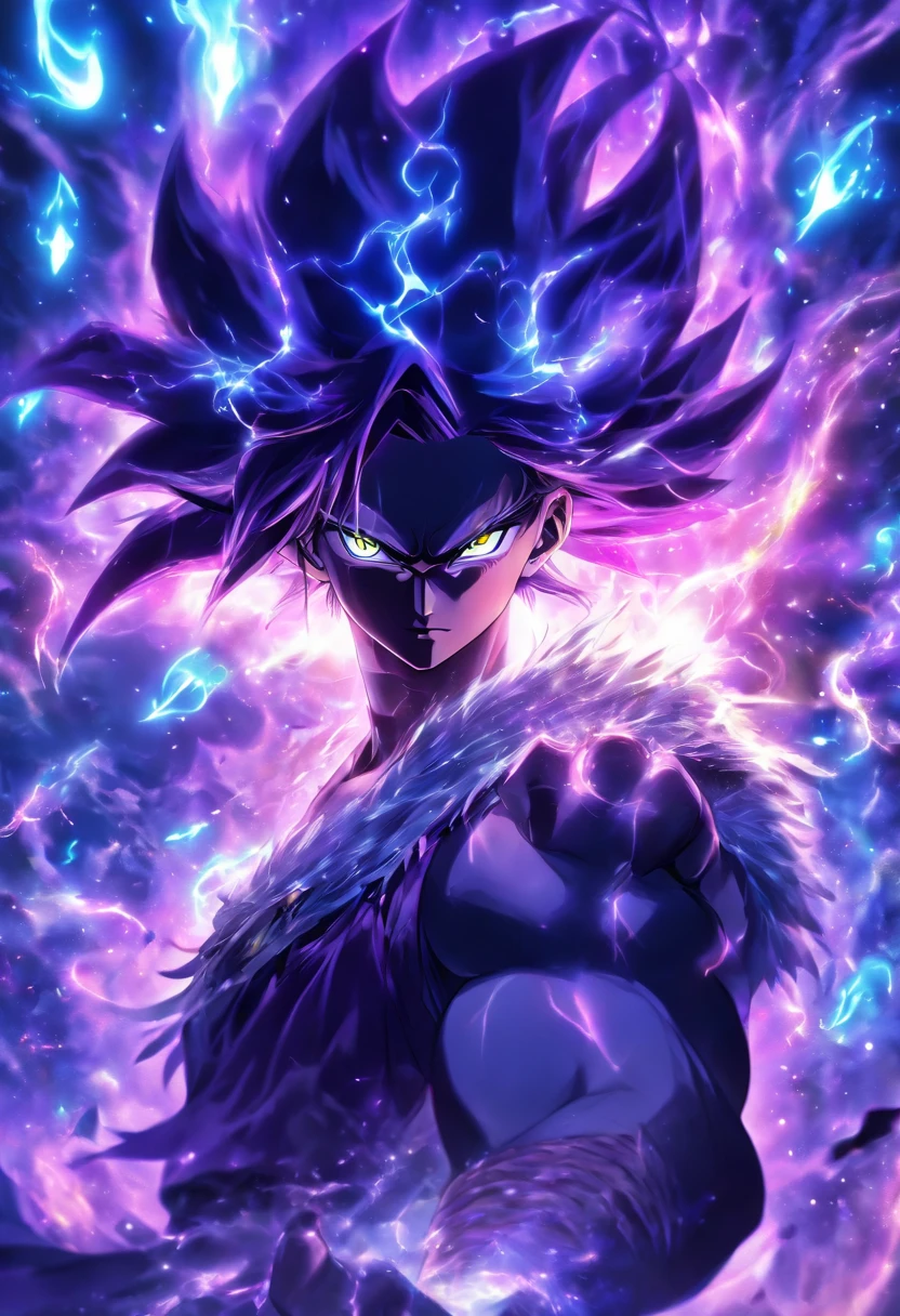 (masterpiece, best quality:1.4),(absurdres, highres, ultra detailed:1.2), (1 handsome man:1.4),(using dark magic:1.4),purple magic,playful illustrations, fractal art,imaginative overlays, artistic fusion,fantastical scenes, evocative narratives, striking visuals, upper body, --auto --s2