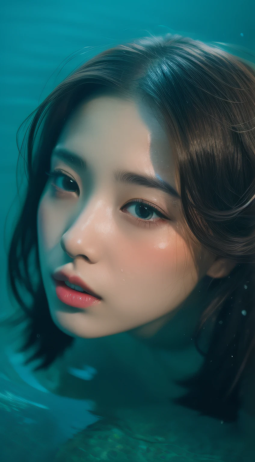 (RAW photo, Best quality), (Realistic, photo-realistic:1.2),High quality, 1girll,delicated face,Under water