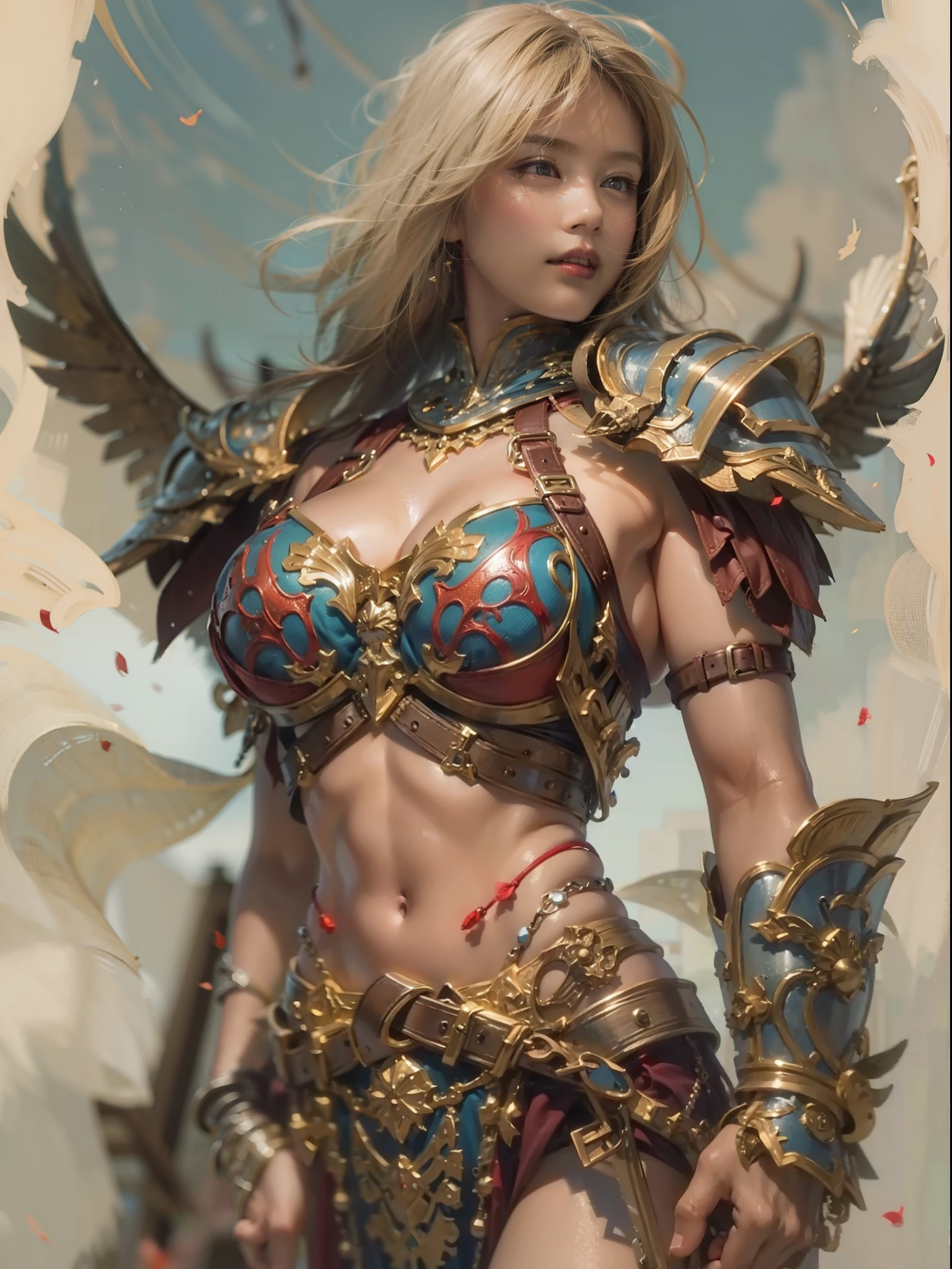 Beautiful female warrior in insanely sexy bikini armor