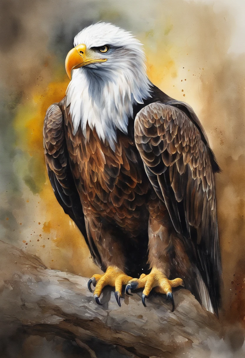 painting of an eagle with red wavy tails and yellow eyes, masterfully detailed watercolor, watercolor painting style, tall, beautiful painting of eagle bird face, watercolor detailed art, realistic watercolor, watercolor realistic, watercolor painting, the art of alessandro pautasso, detailed watercolor painting, rich aquarel, animal portrait, animal painting, watercolor digital painting