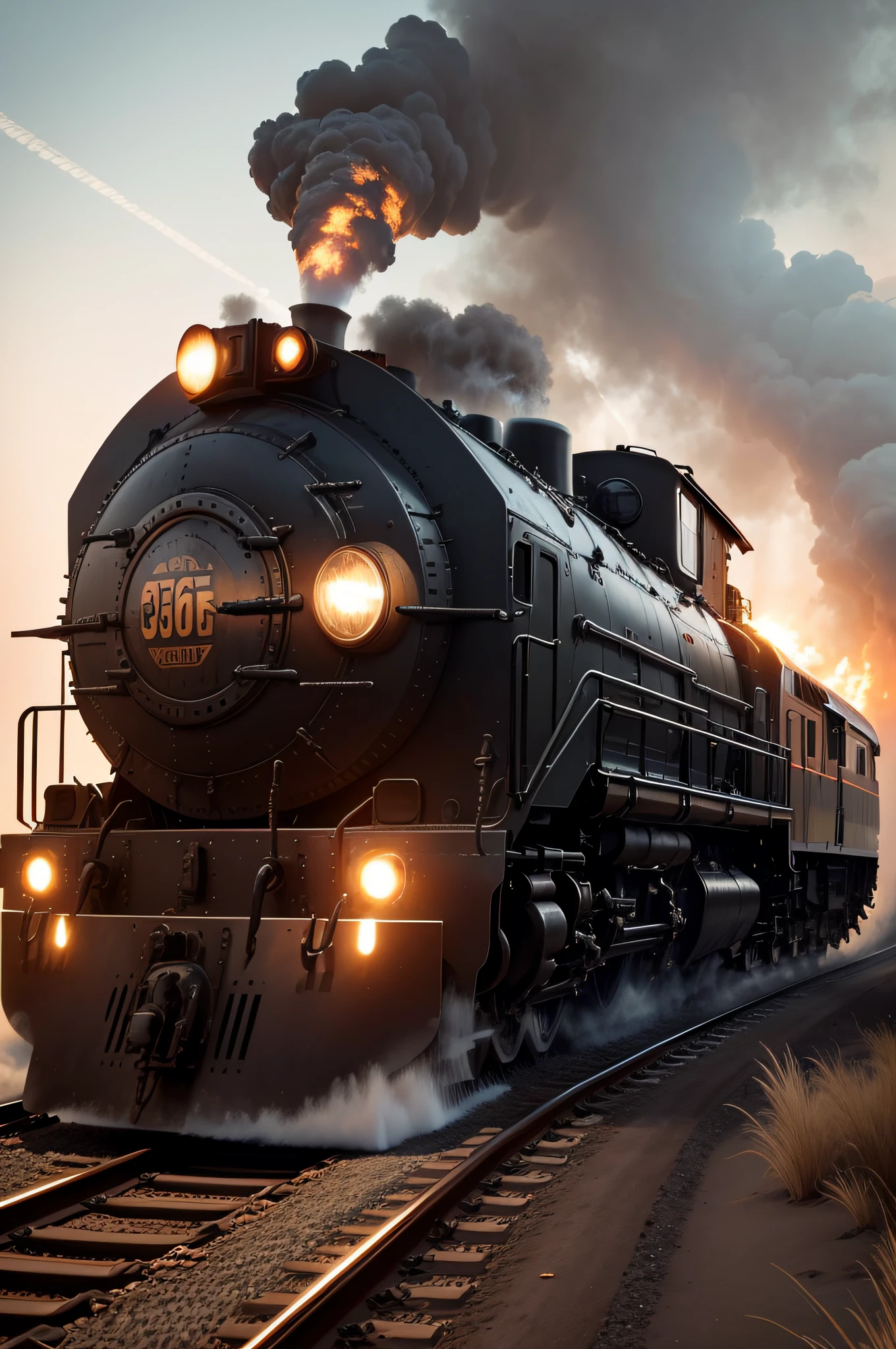 The train's powerful engine roars to life, propelling it forward with a force that can only be described as exhilarating.