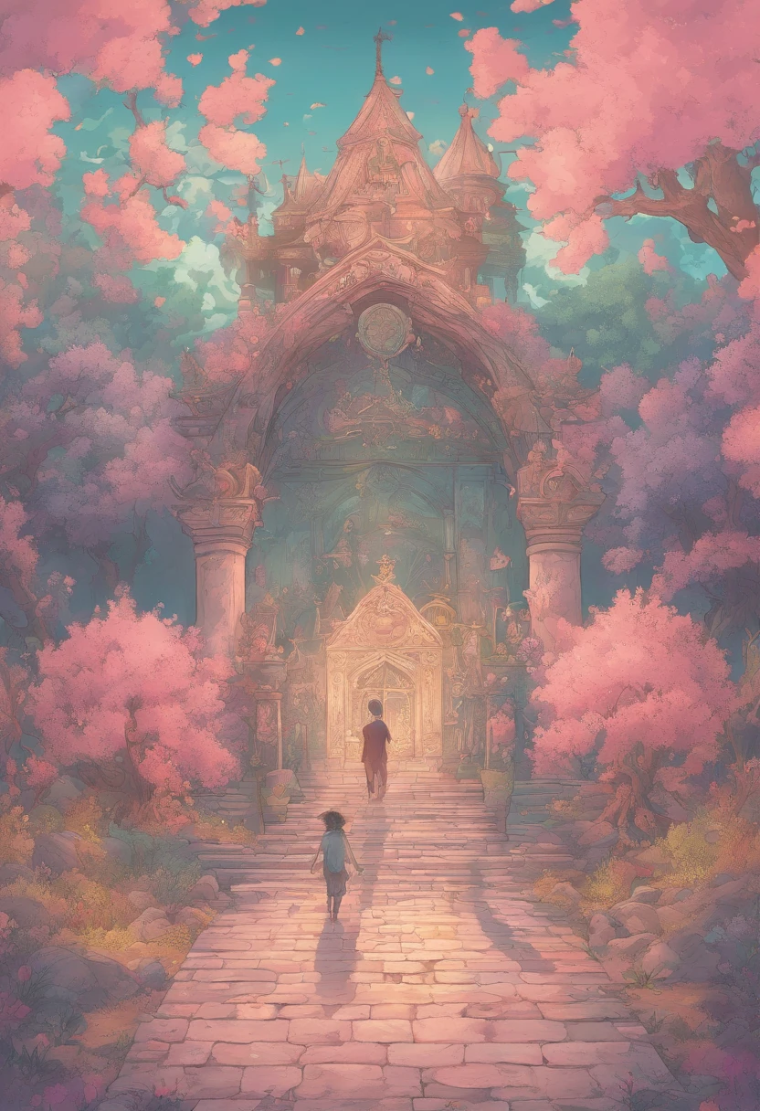 ((Friendship)), End of the world, epic realistic, (hdr:1.4), (pastel colour:1.4), Apocalypse, Abandoned, com cores neutras, Night, Screen space refraction, (Intricate details), (Intricate details, ultra - detailed:1.2), art stations, cinema shot, Vignette, the complex background, Building,((Holding hands))
