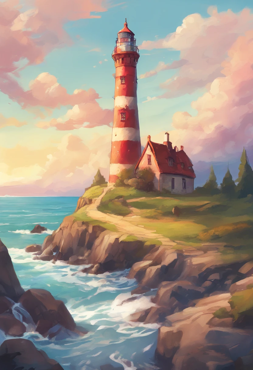 A tower of light with mysterious powers in the game，Lasers can appear on top of lighthouses。Light towers don't go layer by layer ，A holistic feeling