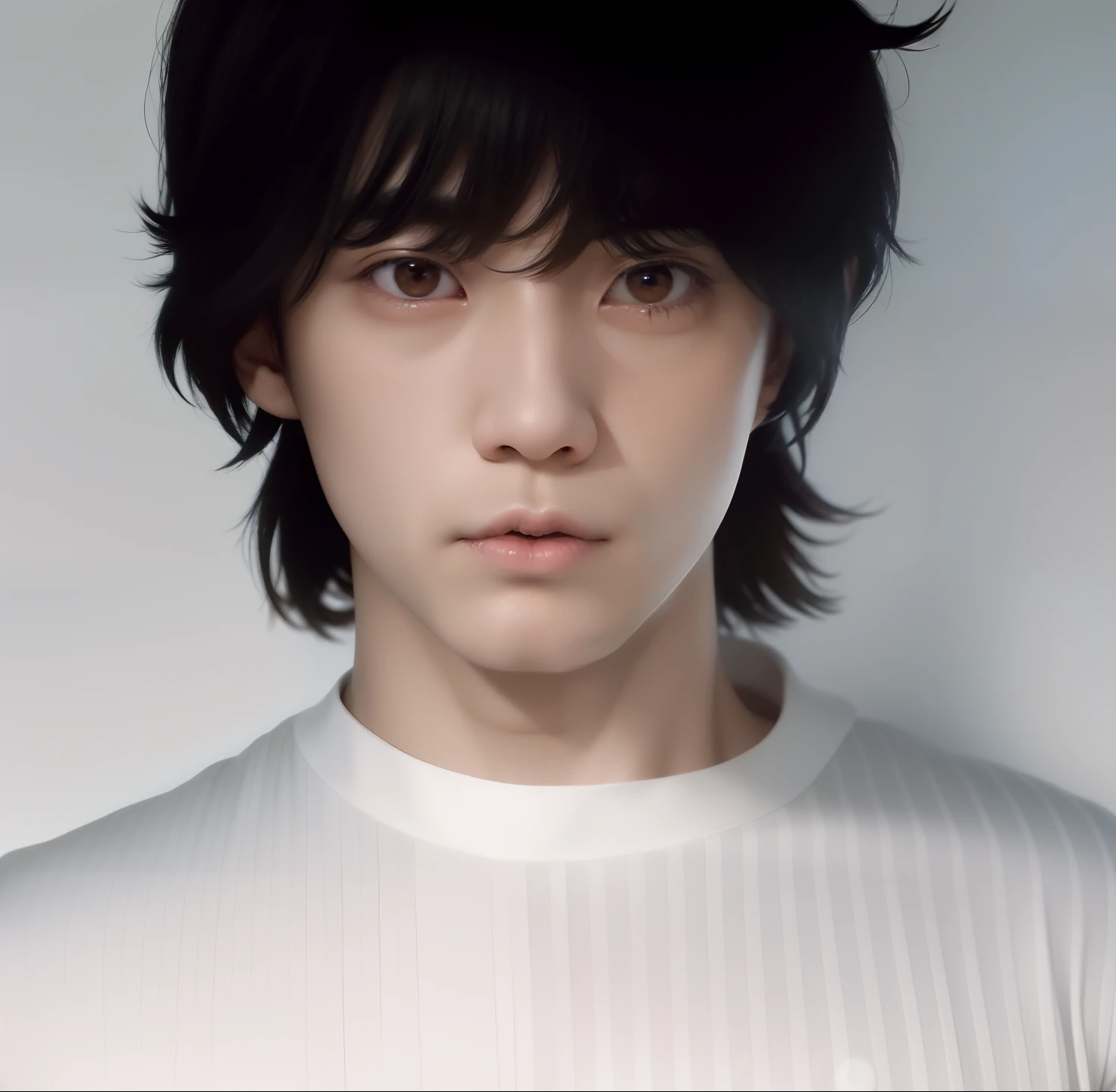 There's a young man in a white shirt and black hair, handsome japanese demon boy, Toru Furuya, Jinyoung Canela, Yuya Nagai, Yosuke Ueno, Kaoru Mori, Finn Wolfhard, kousuke oono |, Araki, Fukaya Yuichiro, Yoh Yoshinori, Sobre Ishida, Cai Xukun