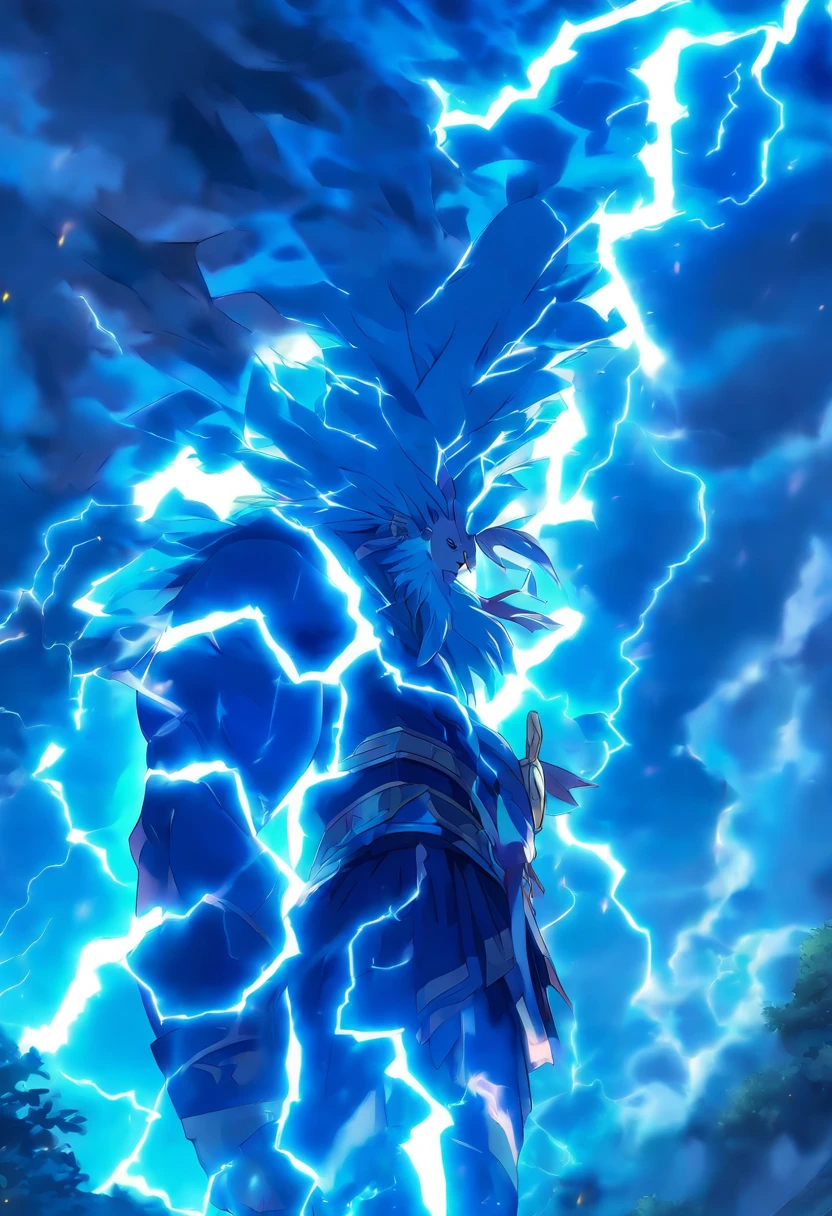 (((Holding lightning)))best quality, very high resolution, 4K detailed CG, master piece, Greek mythology, Zeus, god of lightning, lightning, thunder, vegetable garden, Greece, Greek ruins in the background, Greek garden, Greek columns ,((Holding lightning in hand)),Roman mythology,god Jupiter,aesthetics,Beautiful image,centered on the screen