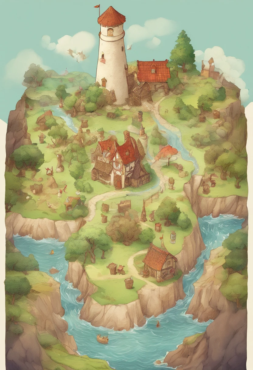 A tower of light with magical powers in the game，Lasers can appear on top of lighthouses。Lighthouses don't go layer by layer ，Overall feeling。Don't be realistic，Don't use other backgrounds，Don't have the seaside，Don't have a reef