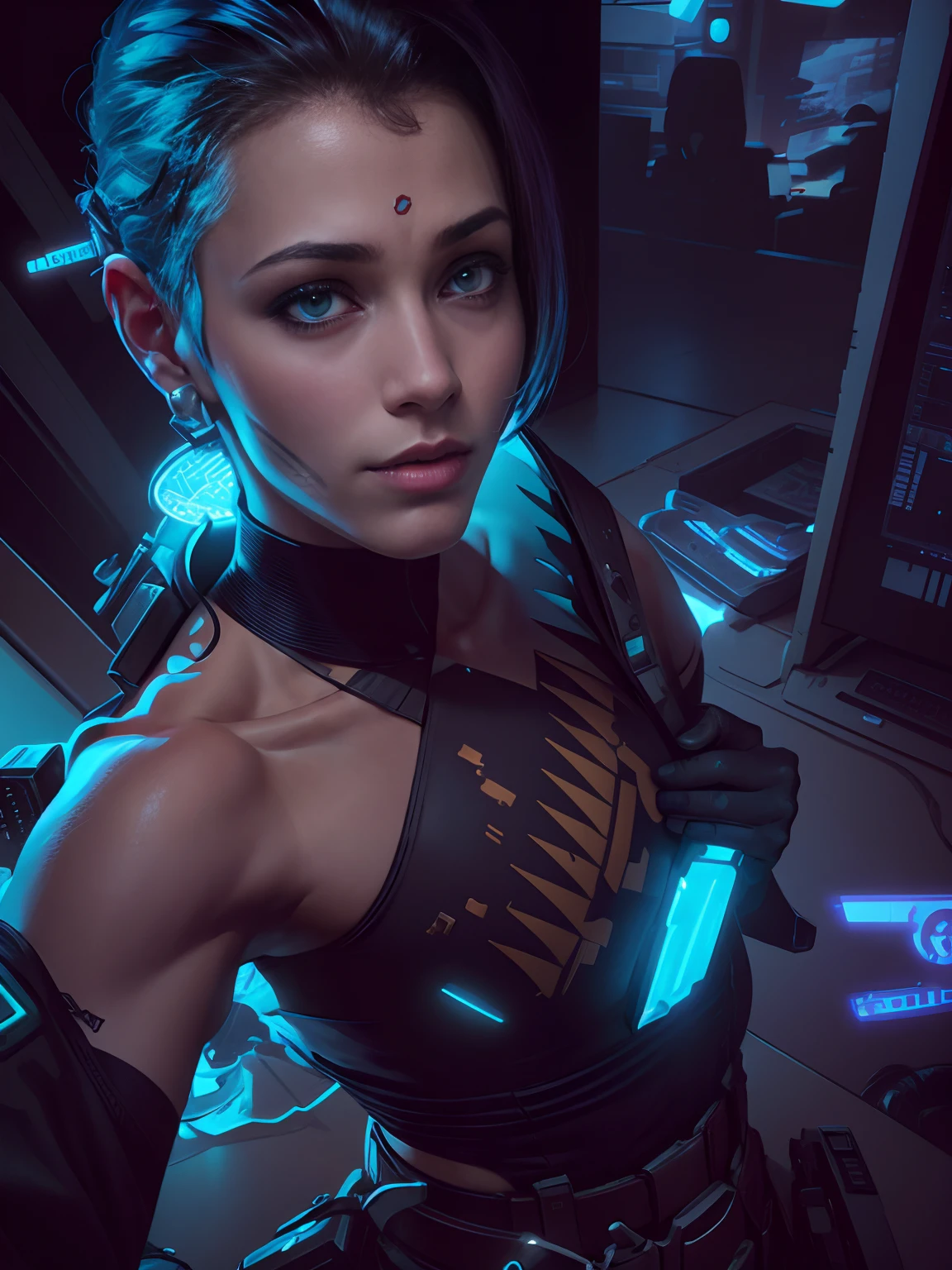 woman, iris van herpen, beautiful face, perfect symmetrical body, full body shot, inflateble shapes, wires, tubes, veins, jellyfish, white biomechanical details, wearing epic bionic cyborg implants, masterpiece, intricate, biopunk, vogue, highly detailed, artstation, concept art, cyberpunk, octane render perfect armor, (closeup:1.2), ([Nina Dobrev|Olivia Wilde]:1.1) woman, centered, screaming witch, dark, (huge moon, symmetric full moon:1.1), (wearing Cyberpunk transparent clothing:1.2), glossy, see-through clothes, vivid vibrant glowing neon toxic colors, triadic colors, glowing blue eyes, detailed pupils, glowing eyes, open mouth, teeth, cuspids, sharp teeth, wearing industrial goth clothes, neon lights, glowing colors, backlight, glowing contours, outline, gold highlights, spiderwebs, dripping blood, elegant, fit, fashion, biomechanical, lightning bolts at background, storm, tornado, disney artwork, unreal engine, artstation, detailed, digital painting, cinematic, unreal 5, daz, hyperrealistic, octane render,, artstation, (epic realistic:1.2), (hdr:1.3), (dark shot:0.7), intricate details, (rutkowski:0.8), intricate, cinematic, detailed, muted color