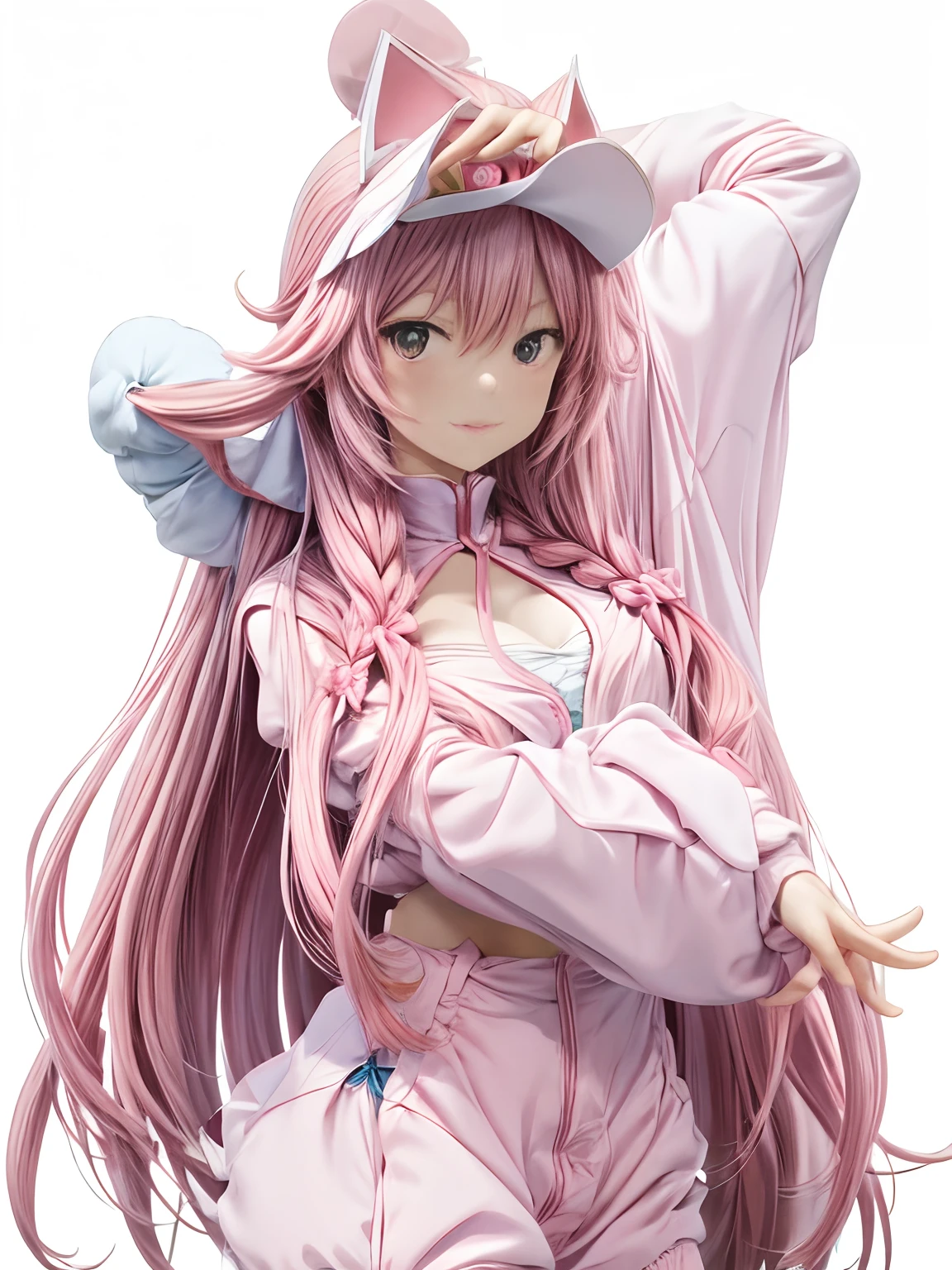 animemanga girl,A picture,adolable,Pink Long Hair