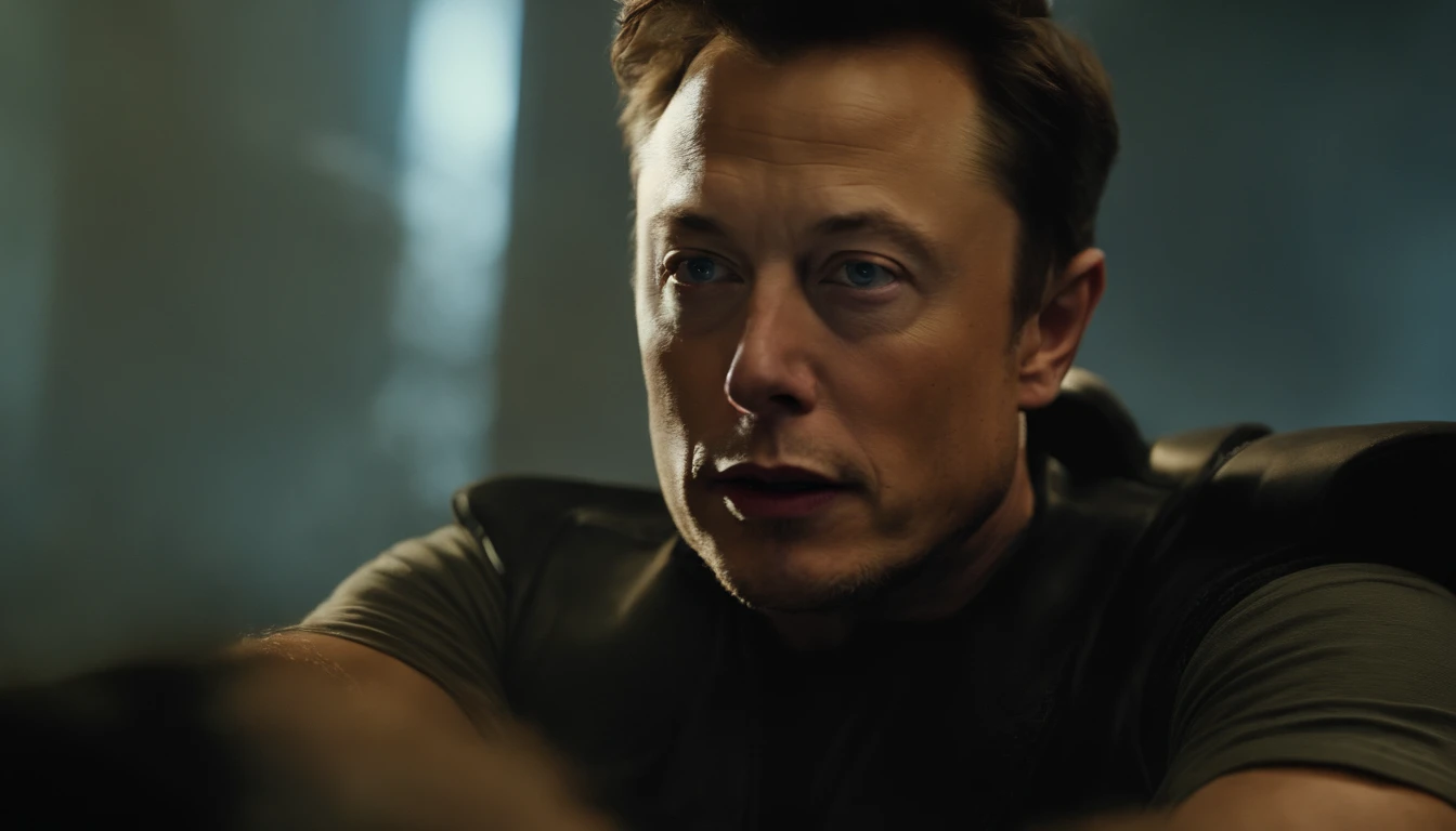 Elon Musk lutando,dramatic lighting, GRITANDO, intense expression, Olhos determinados, punhos cerrados, suor escorrendo pelo rosto, terno enrugado, background with explosions, smoke rising in the background,, realismo. (best quality, Altas, ultra-detalhado), (Realistic:1.37), profissional, vivid colors.