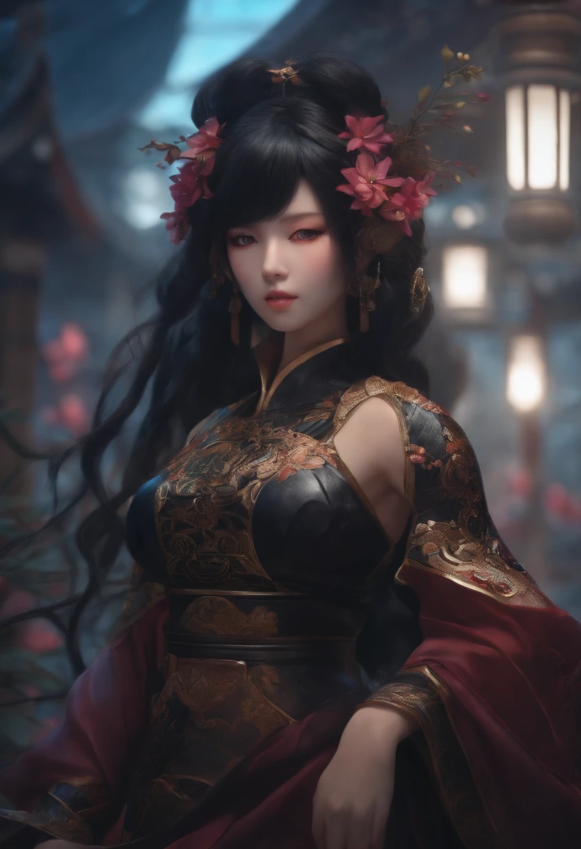 personnage d'anime japonais noire avec des gros sein en plastique