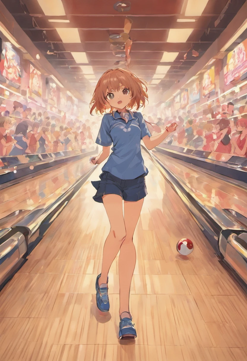 People enjoy different activities bowling,