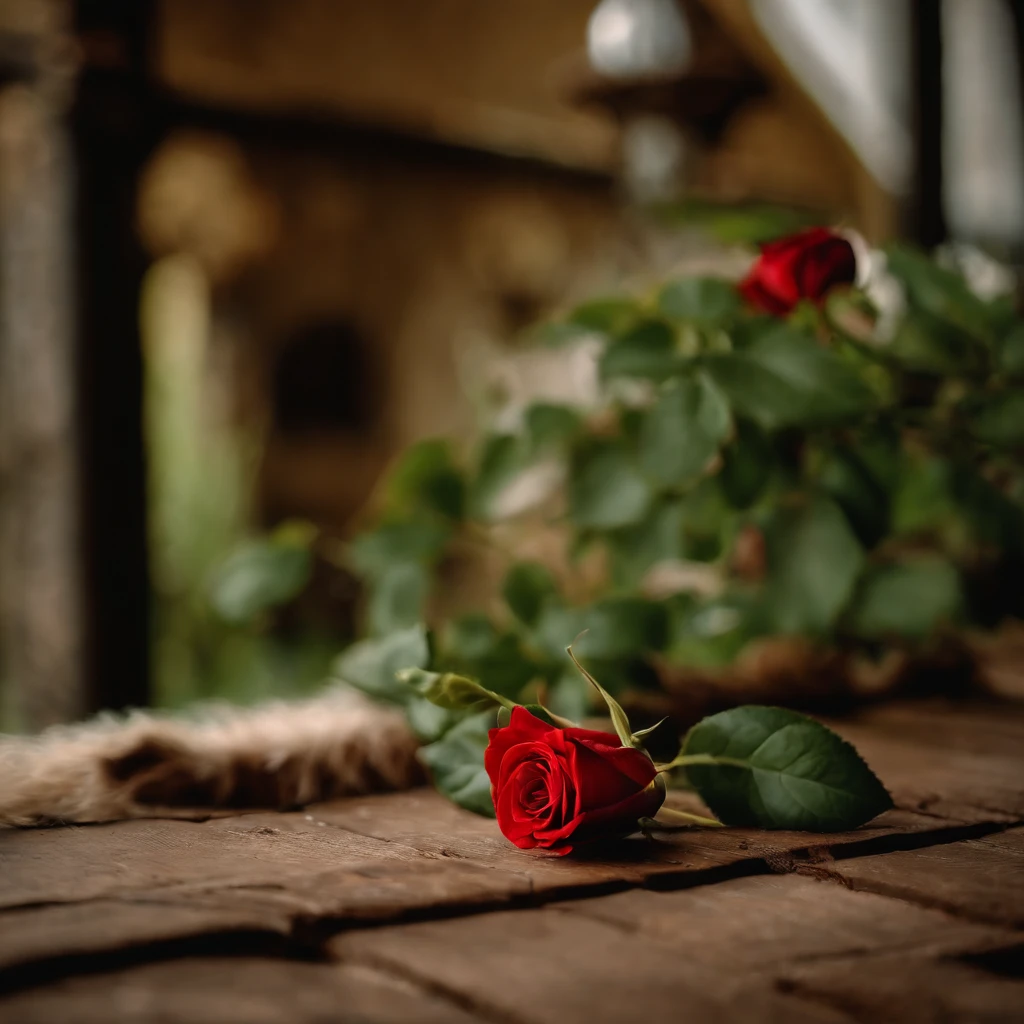 (best quality,4k,8k,highres,masterpiece:1.2), ultra-detailed, (realistic,photorealistic,photo-realistic:1.37), close-up, red rose, beautiful seaside morning background, sun, Portugal (Nazare beach), realistic texture