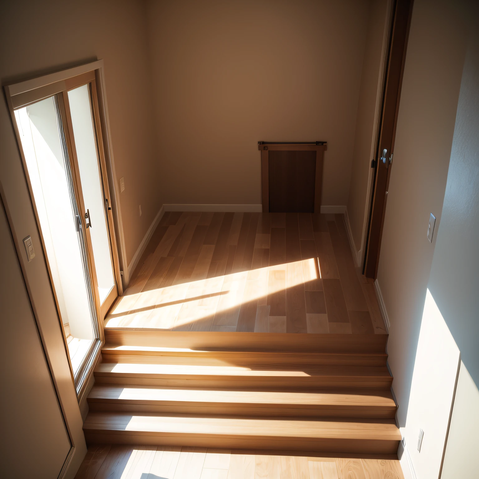 Step down between rooms with Underlayment