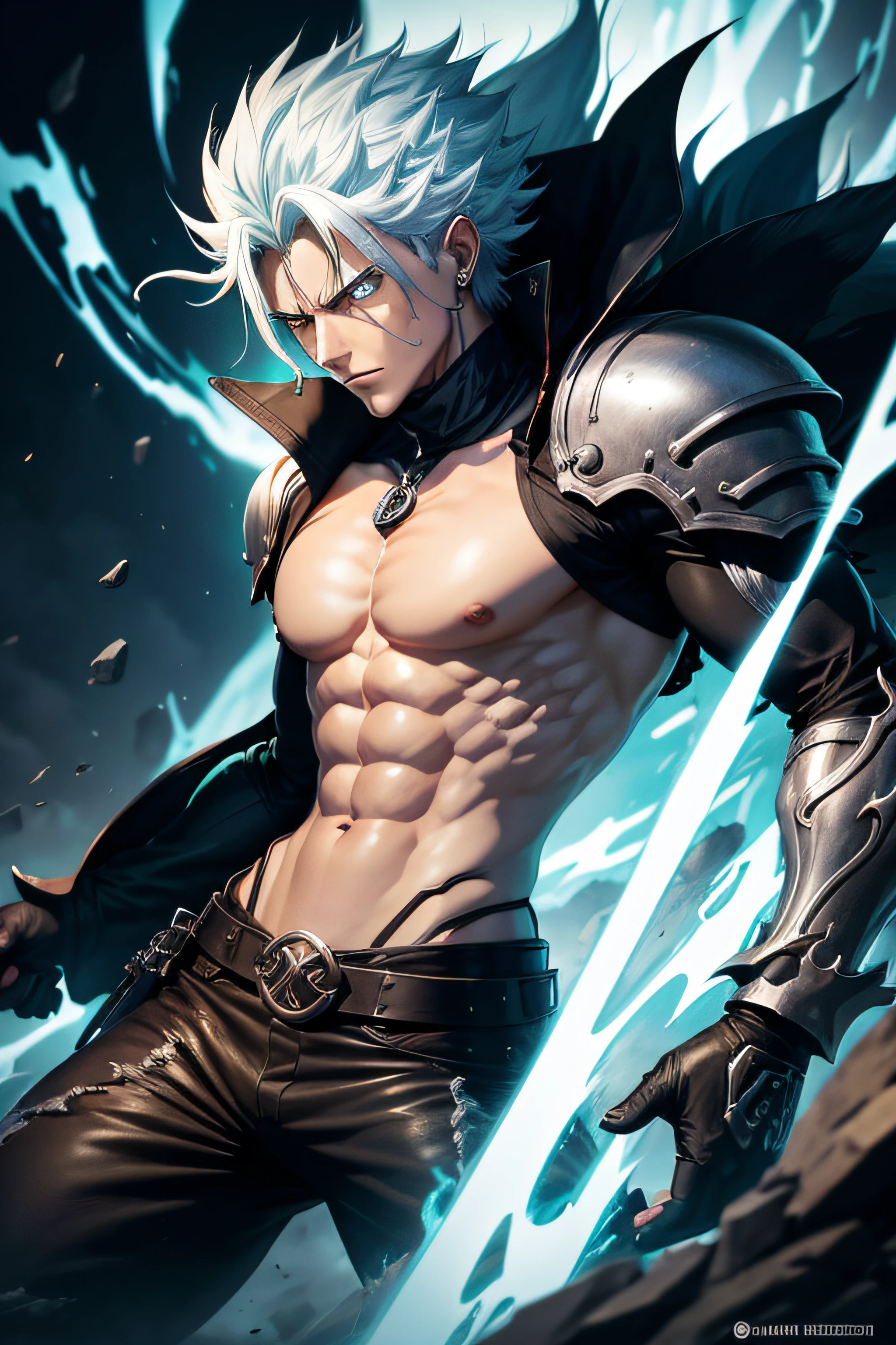 extremely detailed image of Grimmjow Jaegerjaquez and turn it into a logo