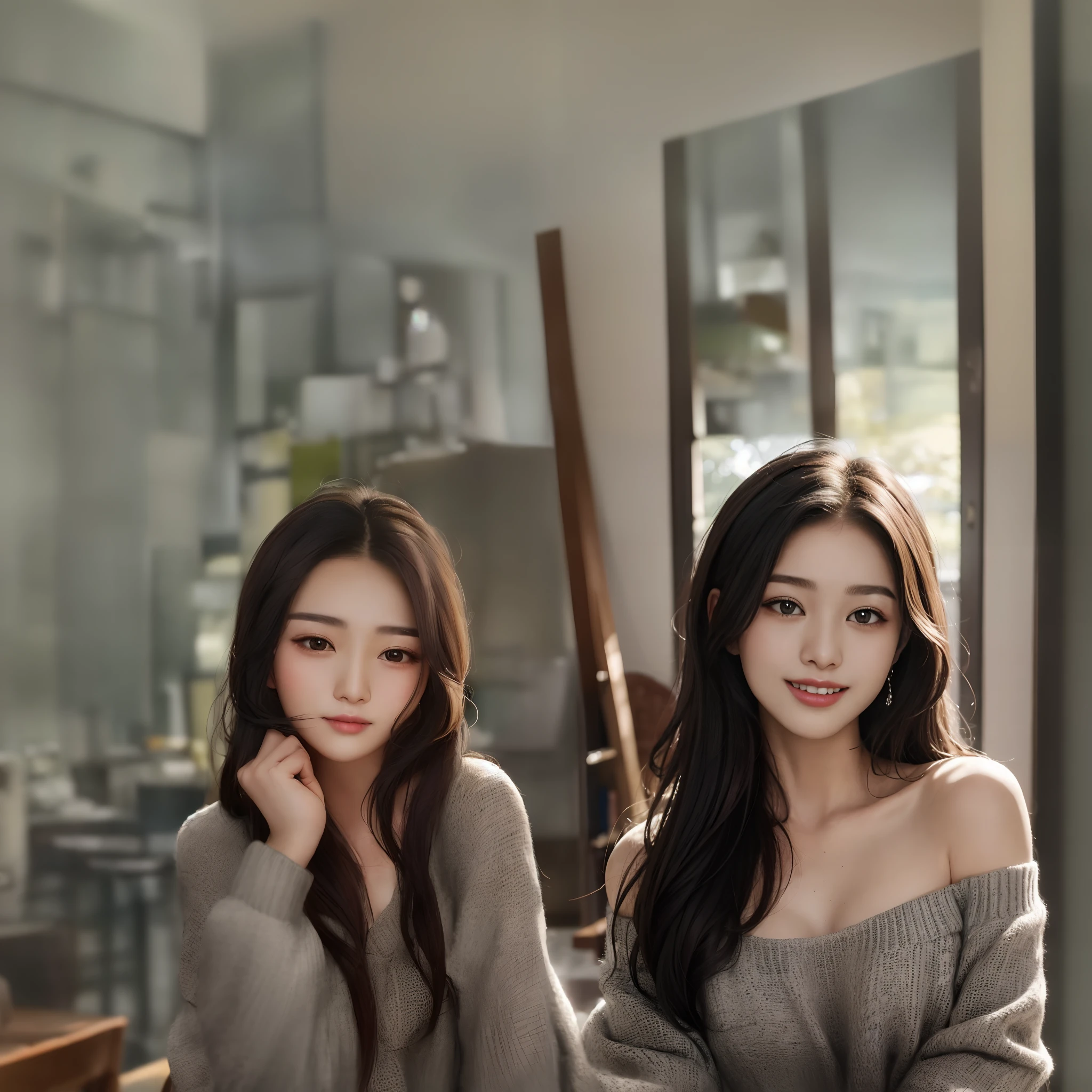 Woman with long hair and sweater posing for a picture, gorgeous young korean woman, beautiful young korean woman, beautiful south korean woman, korean girl, beautiful asian girl, korean female, beautiful asian woman, Pretty Korean actress, jaeyeon nam, young adorable Korean face, Young cute Asian face Wan, Tzuyu of Twice, gorgeous chinese model, asian features