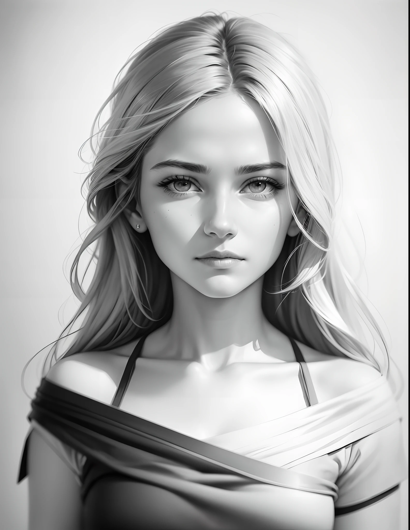 crumpled paper pencil drawing