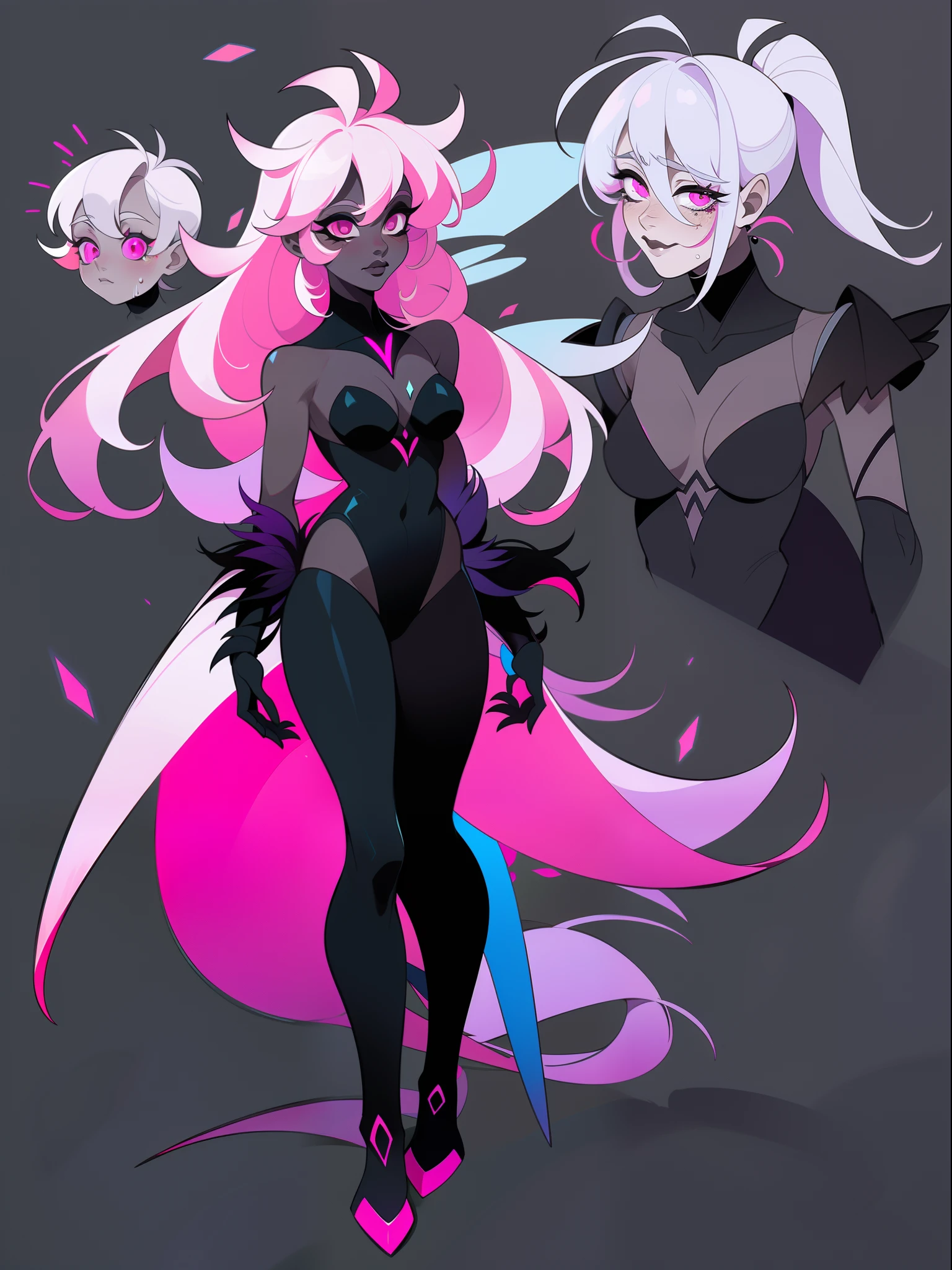 character concept adopt, fullbody, gothic, pink, tears, bloody, female