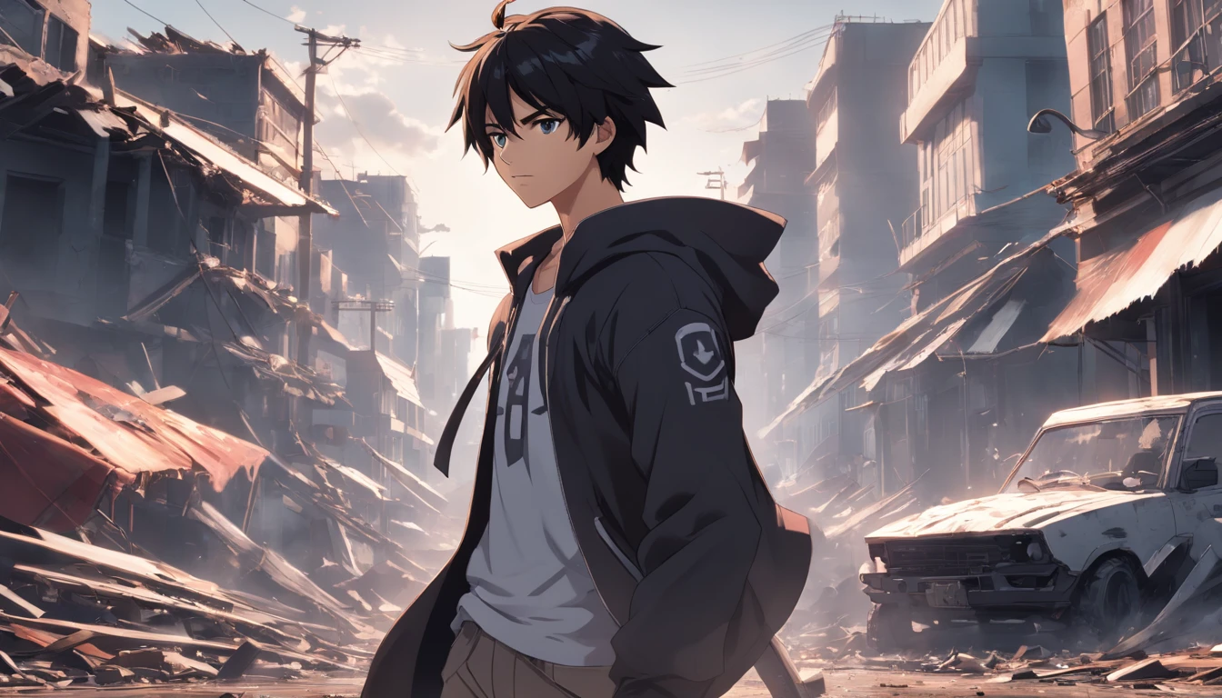 An 8K image of a stylish and eye-catching anime hero in a black and white filter, showing his actions to save the world, fighting villains and showing kindness. The image has perfect lighting and vibrant illustrations, with maximum quality and attention to detail of the hero's face and human features. The character is portrayed in a post-apocalyptic setting of destruction and terror, ensuring maximum realism and easy understanding of the character and his surroundings.
A visually stunning and highly detailed 8K image of a male anime hero, retratado em preto e branco com uma roupa distinta e atraente. The image captures the hero's sequential actions to save the world, fight villains and show kindness. The illustration displays creative, easy-to-understand representations of the character's face and human traits, in a realistic and apocalyptic scenario of destruction and terror.
A high-quality black and white image with 8K resolution, showing a charismatic and stylish male anime hero. The image captures the hero's sequential acts to save the world, waging epic battles against villains and demonstrating kindness. Illustrations prioritize creativity and clarity, allowing easy understanding of the character and his surroundings. The hero is depicted in an eye-catching outfit, Set in a post-apocalyptic landscape of destruction and terror, with maximum realism and detail.
