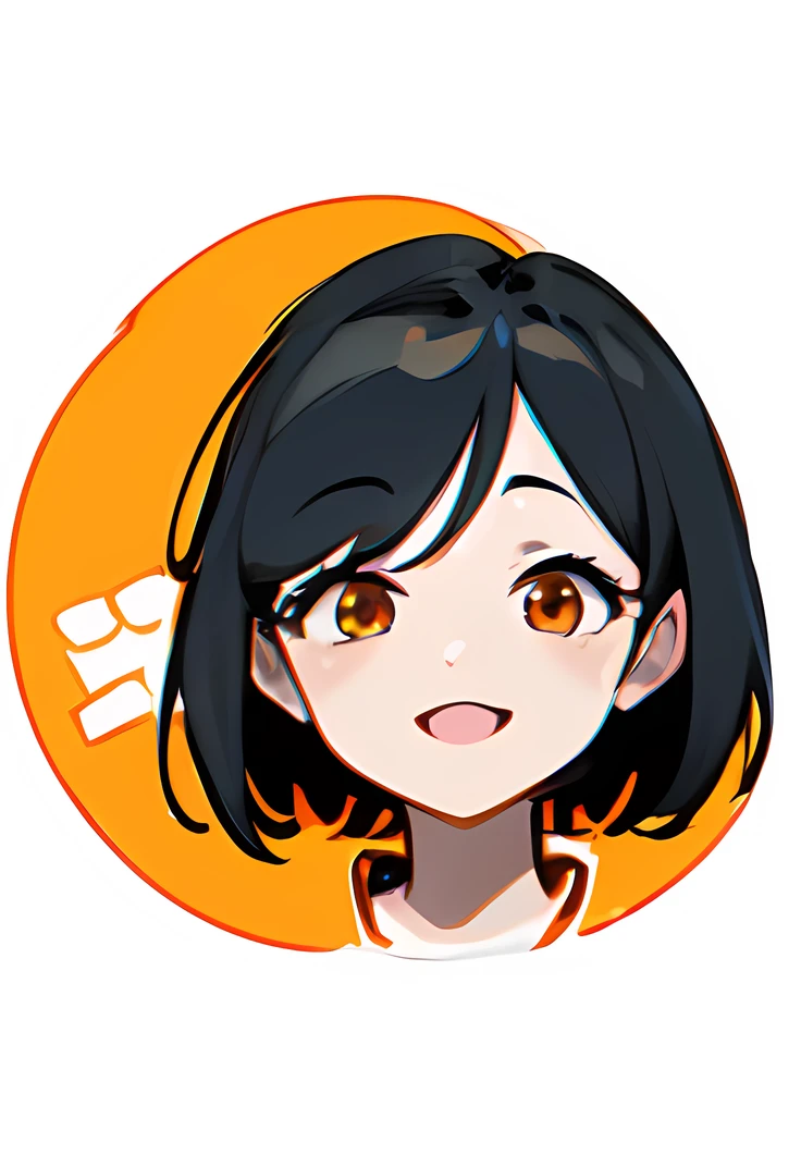 black hair, icon, anime style, masterpiece, extremely detailed, UHD, ultra high resolution, simple background, white background, realistic, 8k