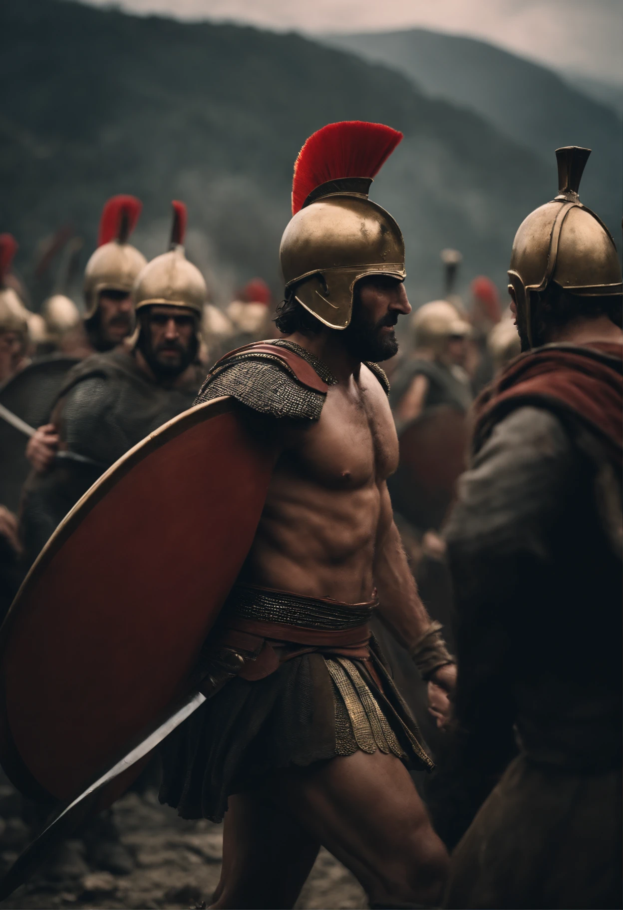 Image of Battle of Thermopylae, realistic, 8k