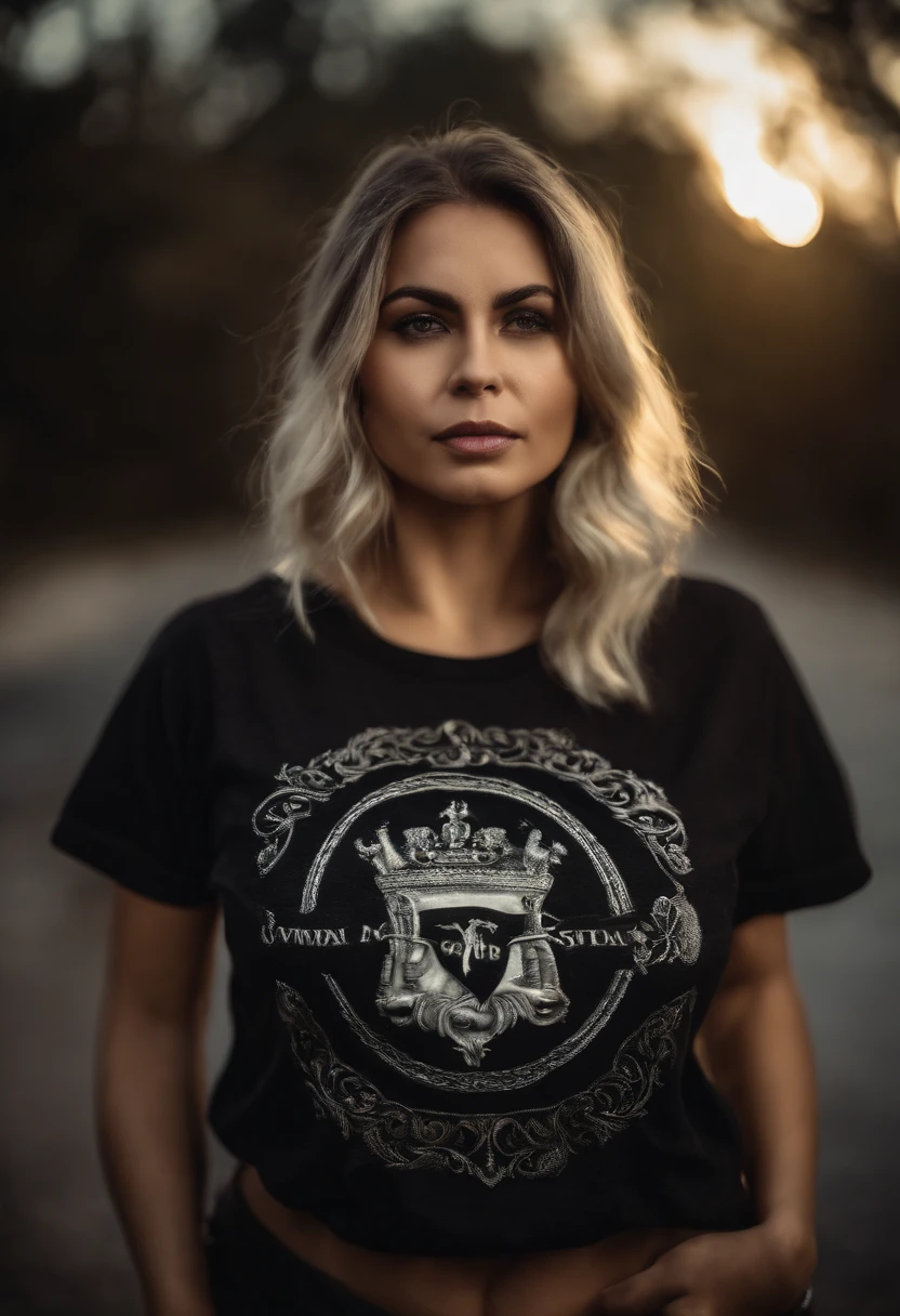 mulher gotica real de camiseta lisa preta , majo, realista, modelo