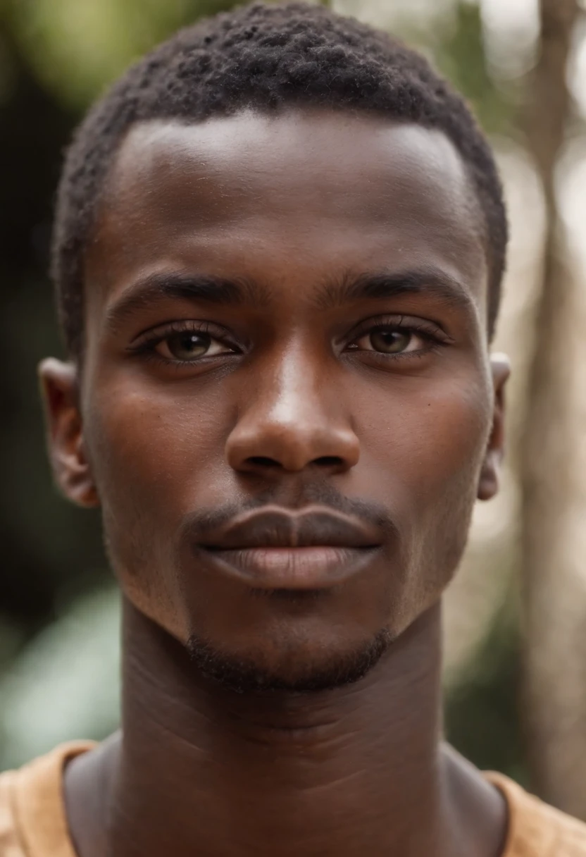 Close-up portrait of the head of a young African-African man