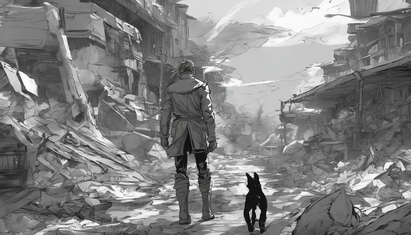 An 8K image of a stylish and eye-catching anime hero in a black and white filter, showing his actions to save the world, fighting villains and showing kindness. The image has perfect lighting and vibrant illustrations, with maximum quality and attention to detail of the hero's face and human features. The character is portrayed in a post-apocalyptic setting of destruction and terror, ensuring maximum realism and easy understanding of the character and his surroundings.
A visually stunning and highly detailed 8K image of a male anime hero, retratado em preto e branco com uma roupa distinta e atraente. The image captures the hero's sequential actions to save the world, fight villains and show kindness. The illustration displays creative, easy-to-understand representations of the character's face and human traits, in a realistic and apocalyptic scenario of destruction and terror.
A high-quality black and white image with 8K resolution, showing a charismatic and stylish male anime hero. The image captures the hero's sequential acts to save the world, waging epic battles against villains and demonstrating kindness. Illustrations prioritize creativity and clarity, allowing easy understanding of the character and his surroundings. The hero is depicted in an eye-catching outfit, Set in a post-apocalyptic landscape of destruction and terror, with maximum realism and detail.