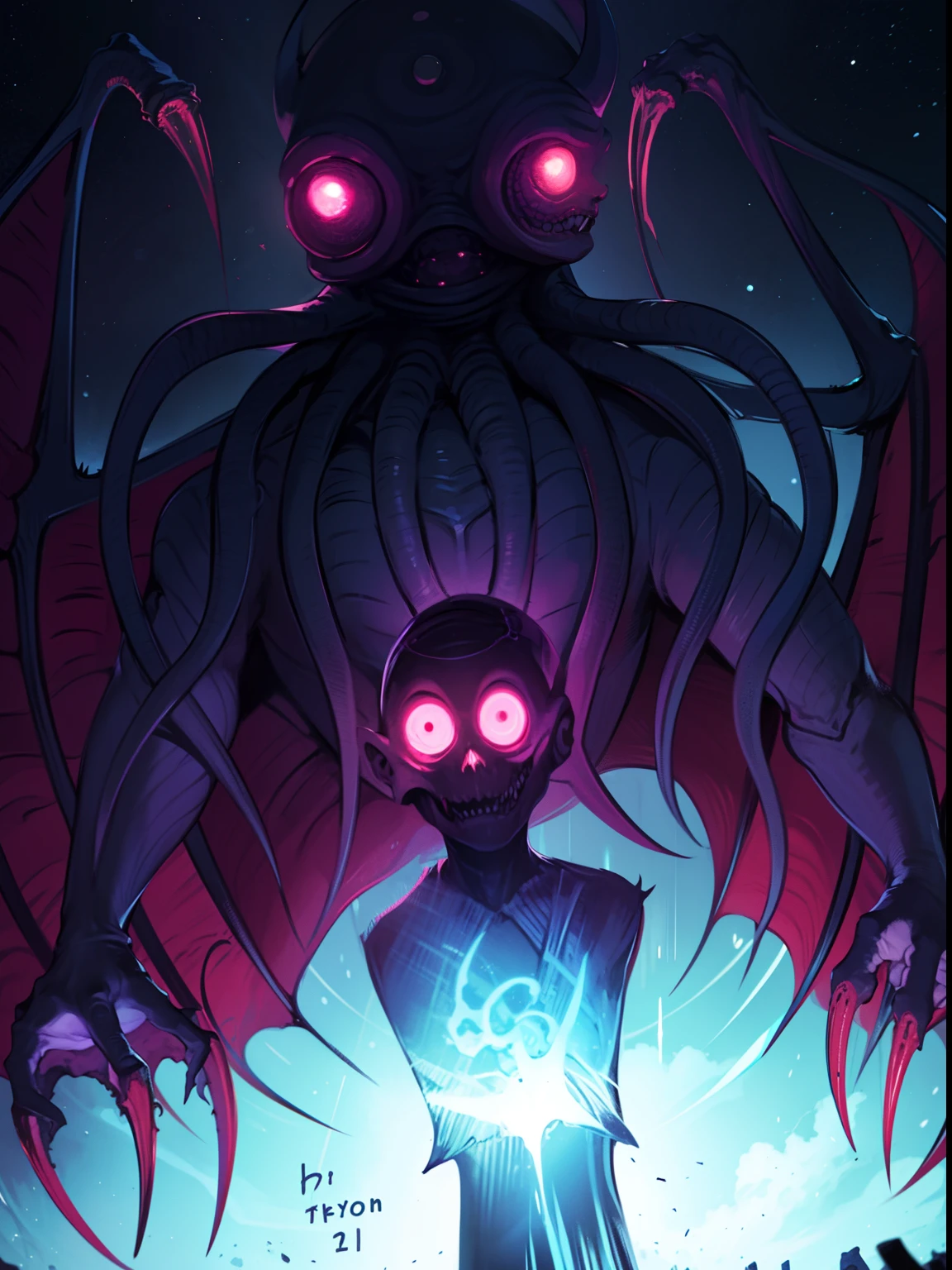 The best picture quality, Masterpiece, Super High Resolution, BREAK Imagine the incomprehensible horror, The Outer God of Myths, Cthulhu, which defies description and comprehension. Its shape is a wriggling mass of tentacles and antennae, constantly shifting and undulating in a grotesque dance. BREAK His many eyes are cold and insensitive;;, as if looking at the world from someone else's point of view. The creature rises above everything in its path, Eclipsing mountains and cities, How he walks through space. BREAK His skin is smooth and slimy, with strange runes, Engraved on the surface, which pulsate with Eldritch's energy. The very air around the outer god shimmers with power, is distorted by its mere presence. BREAK It makes a sound, which doesn't quite sound like a roar, Not exactly a scream, but something more sinister and disturbing. It's a creature, This is beyond the comprehension of mortals, A creature from the void, which defies all attempts at rationalization or understanding. The image of this outer god is a testament to the dark and terrifying depths of the human imagination.