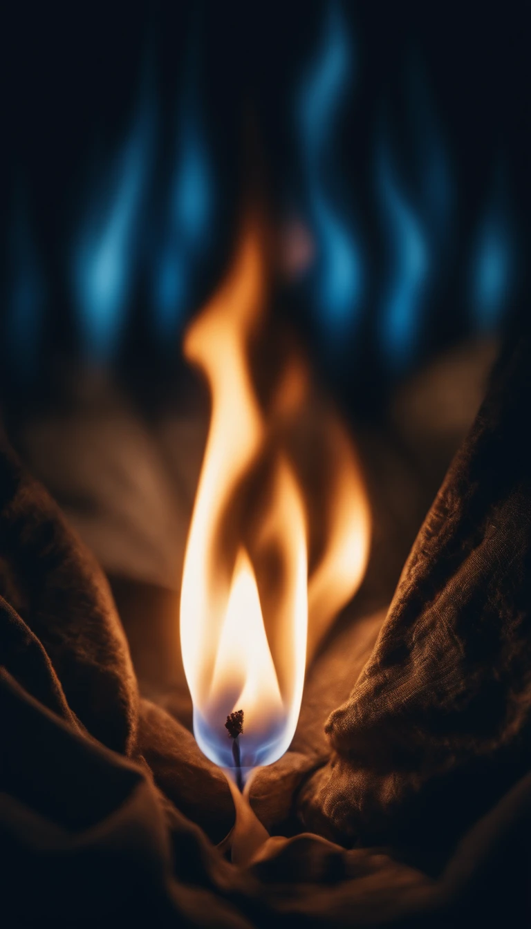 torches blue flames One ray of light illustratio ren simple