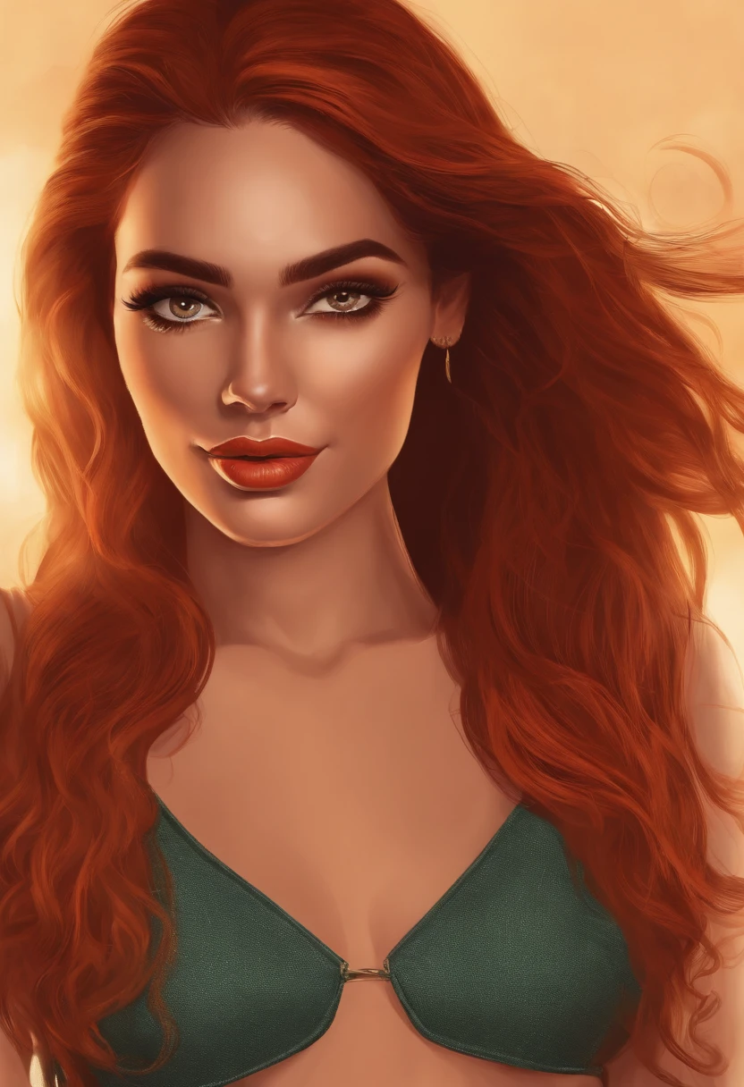 Mulher ruiva em apenas calcinha beijando mulher loira, enquanto homem de 19 anos as observa, cena muito sensual