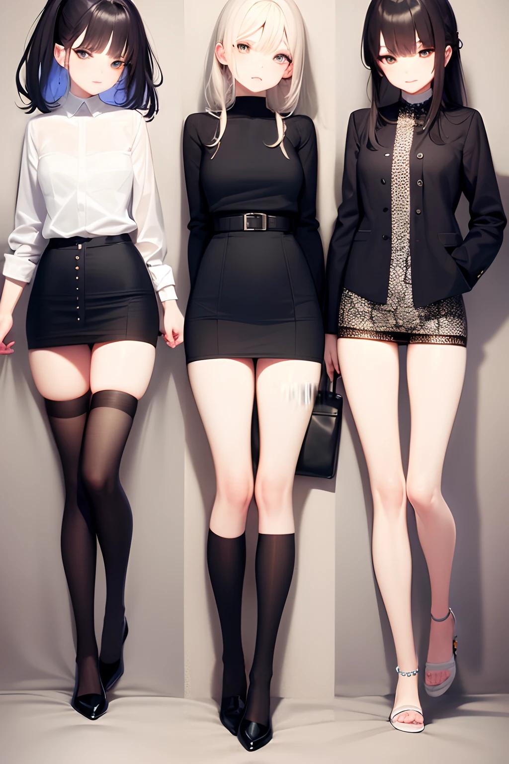 a fashion project, in cute style, the model must be front and back wearing the same outfit.