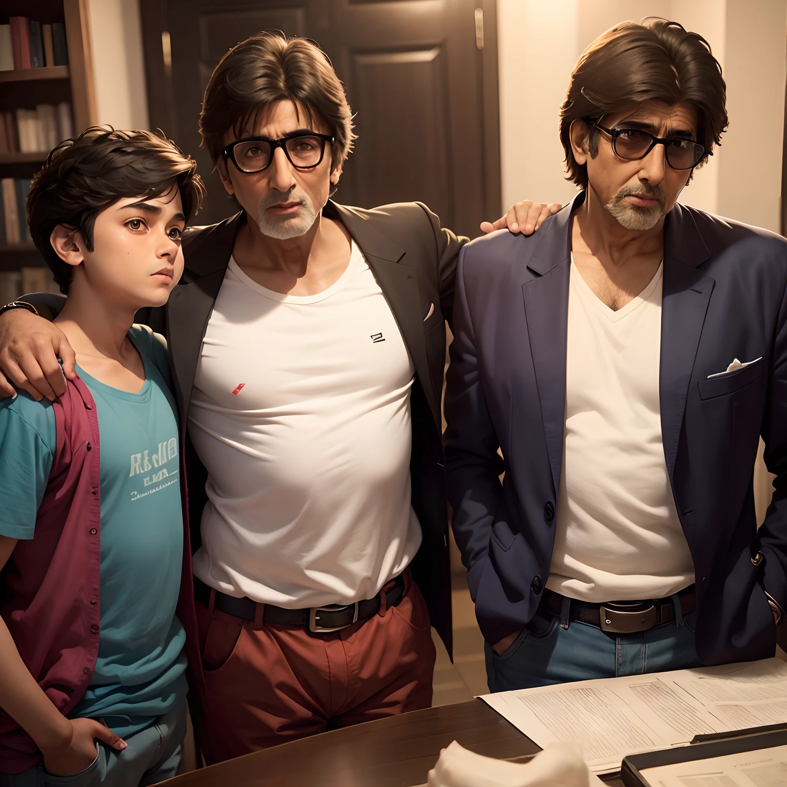 A boy with little fat 16 year old young standards with Amitabh bachchan