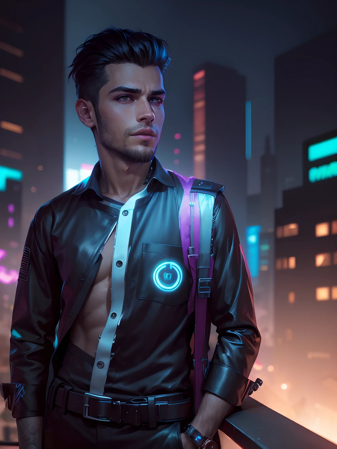 Background change cyberpunk handsome boy 8k