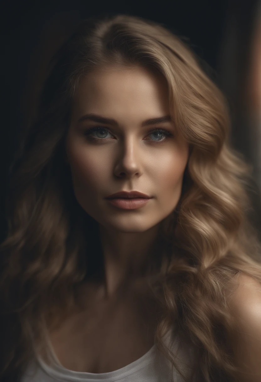 gorgeous woman with extra long wavy blonde hair, detailed alluring eyes, long sexy legs, wearing tiny shorts, t-shirt, ((detailed facial features)), (finely detailed skin), pale skin, realistic skin texture, extreme skin details, (pores:0.1), in the background beautiful futuristic cyberpunk city, best quality masterpiece, photorealistic, hyperrealistic, detailed, 8k, HDR, (Soft color: 1.2), shallow depth of field, broad light, high contrast, backlighting, bloom, light sparkles, chromatic aberration, sharp focus, RAW color photo