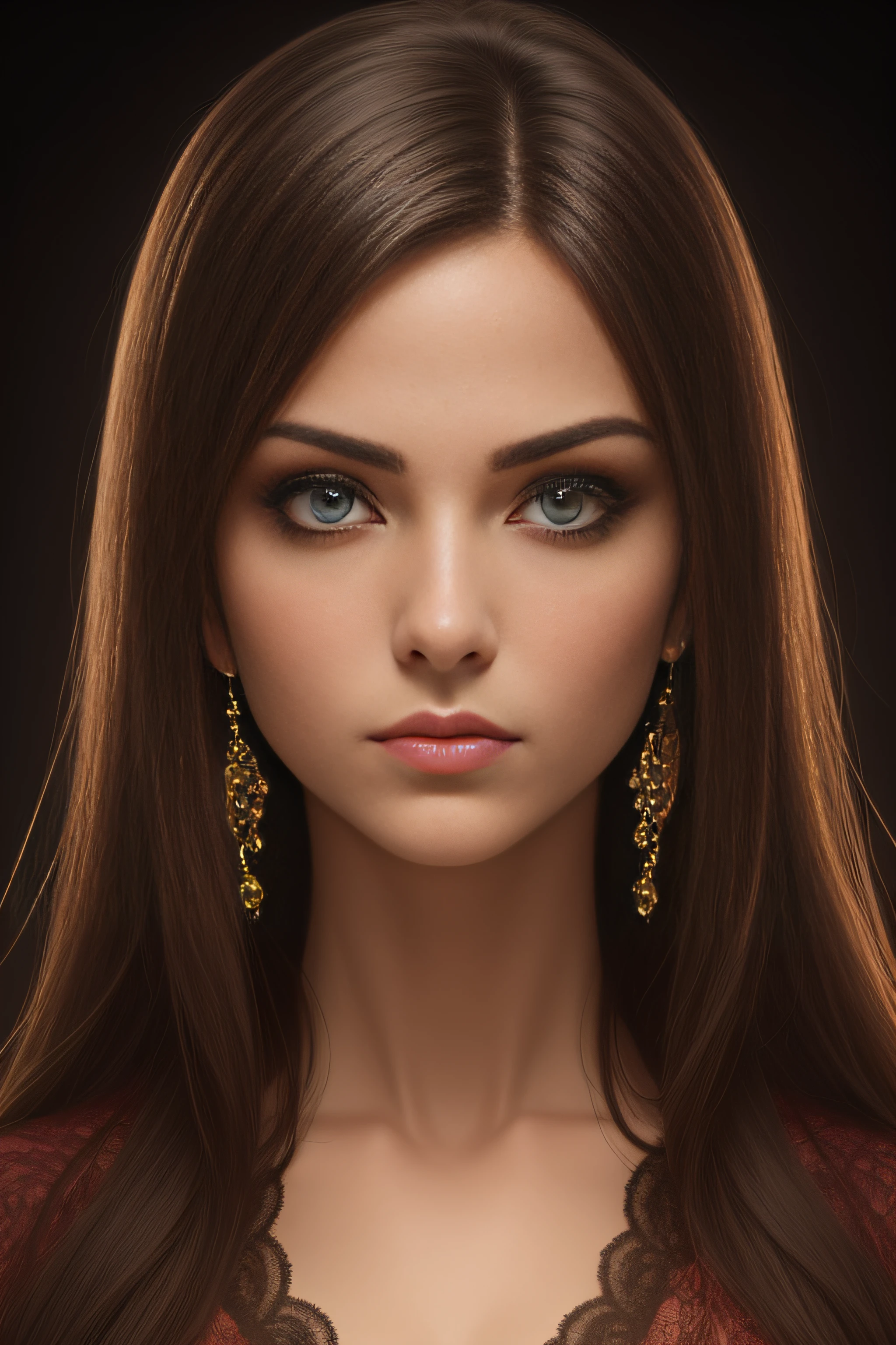 (mulher muito alta) | qualidade excepcional, incredible details, image high resolution, fundo misterioso, cores vibrantes, lighting dramatic, intense facial expression