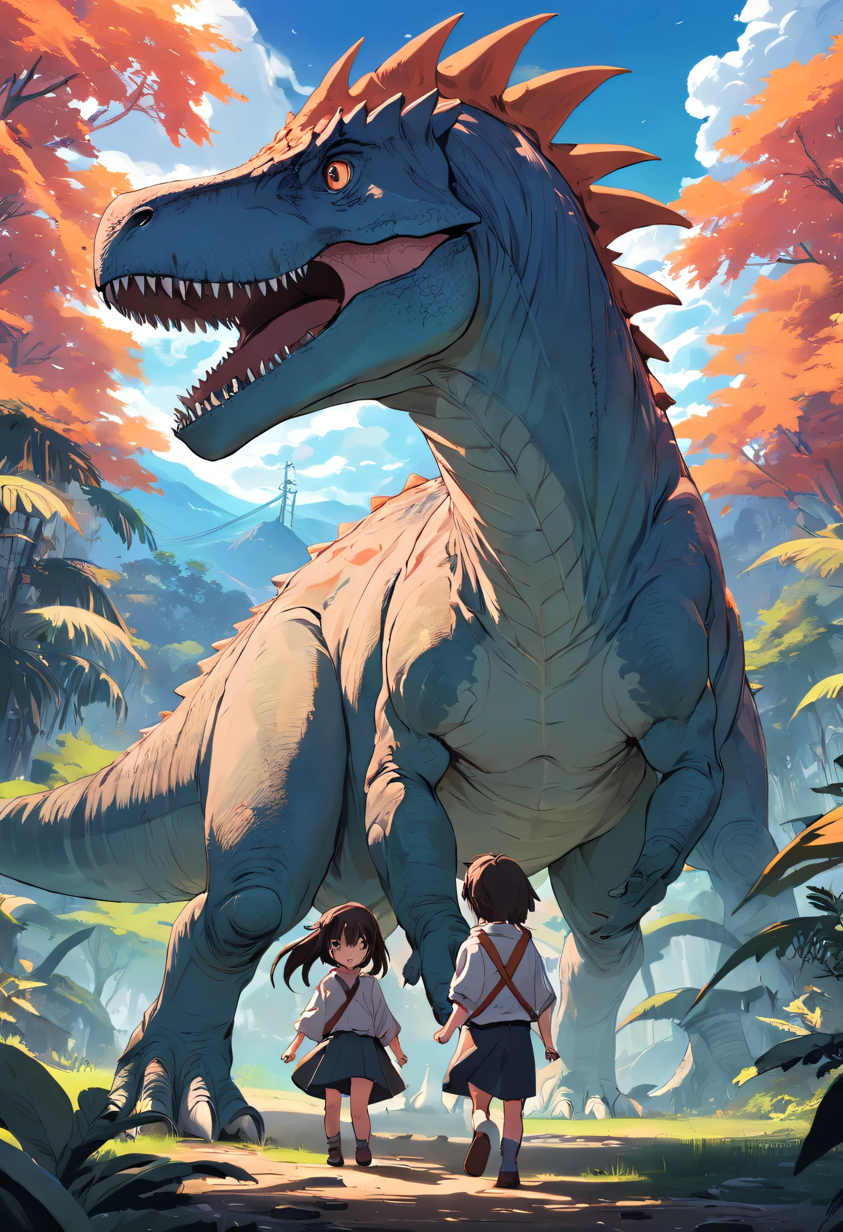 Dinosaurs carry wolves