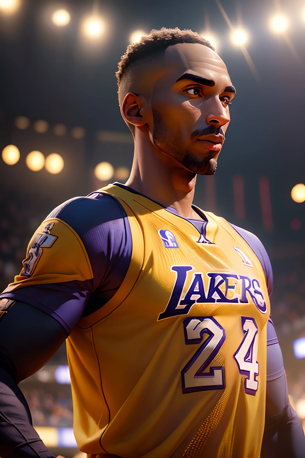 Kobe Bryant, (enterrada) (estilo pixar) (obra-prima:1.2) (boker) (melhor qualidade) (pele detalhada) (textura detalhada) (8k) (claymation) (cinematic lighthing) (foco nítido)
