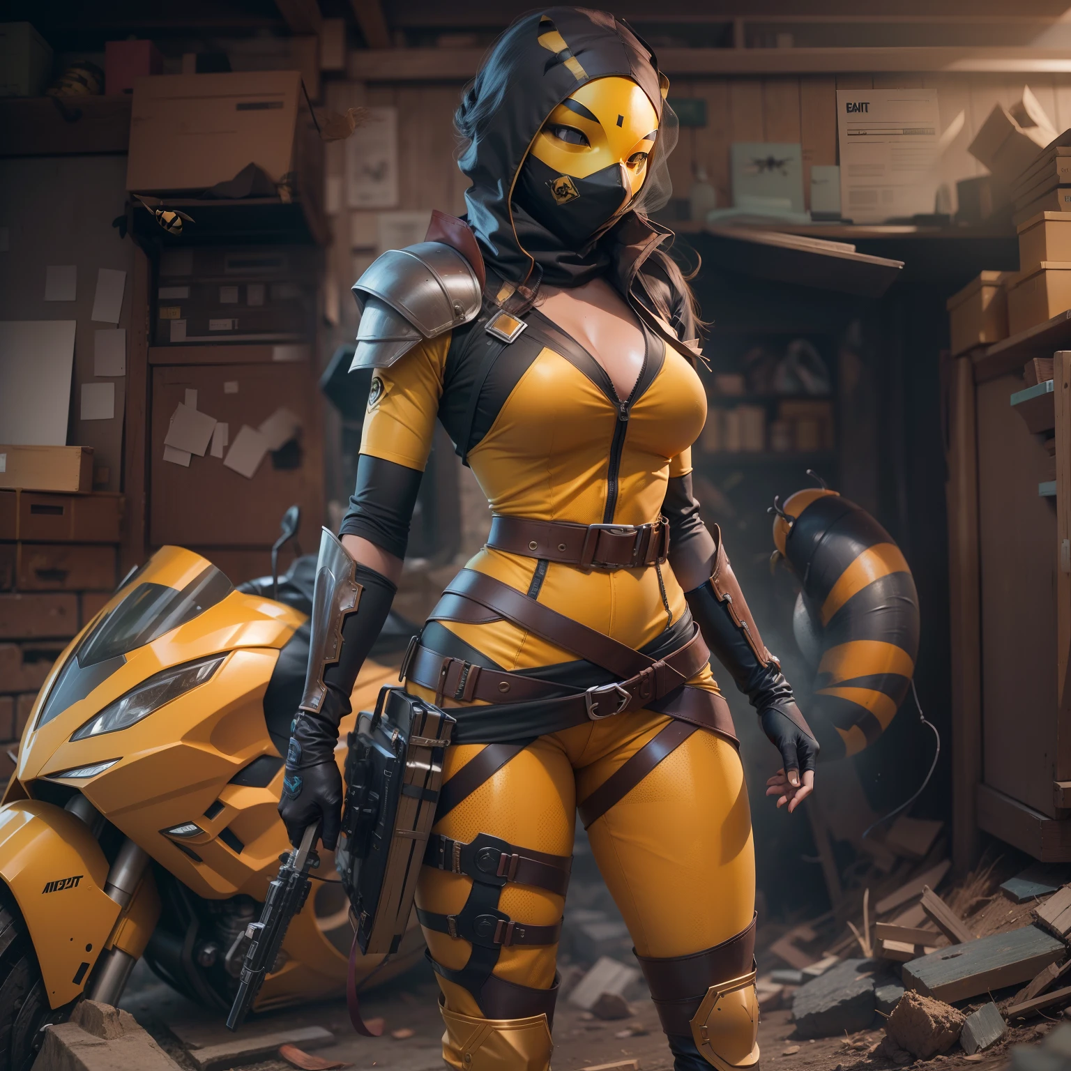 Mask that hides half of the face,Giant bee