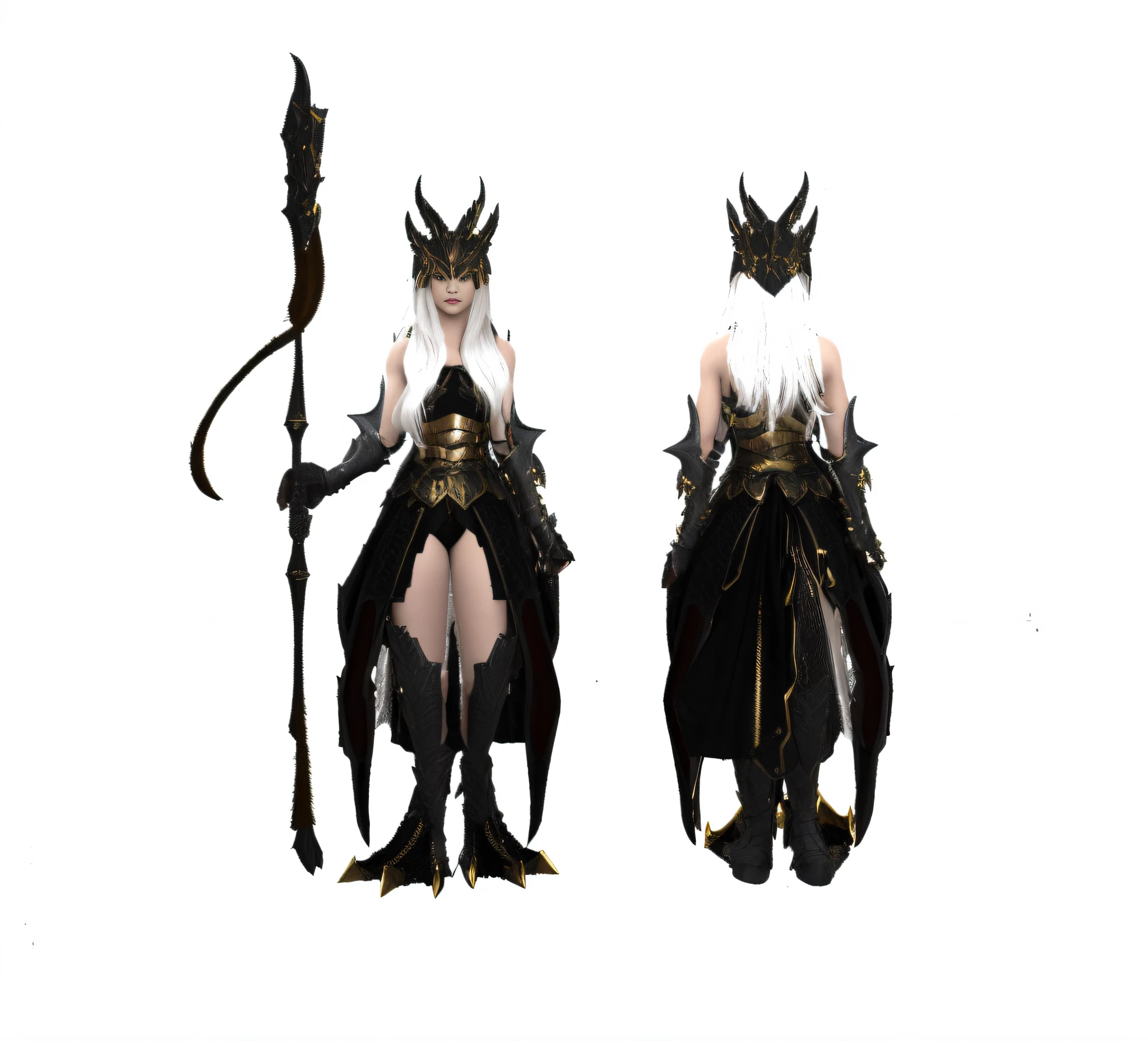 Full body shot. Blonde girl wearing black dragon armor with gold tarnished gold accents, absurdres, high res, ultrasharp, 8K, masterpiece, looking at viewer, ultra realism