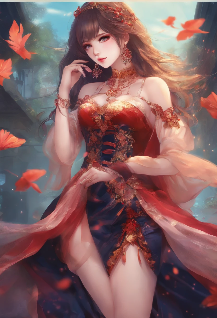 sexy anime girl in sexy dress