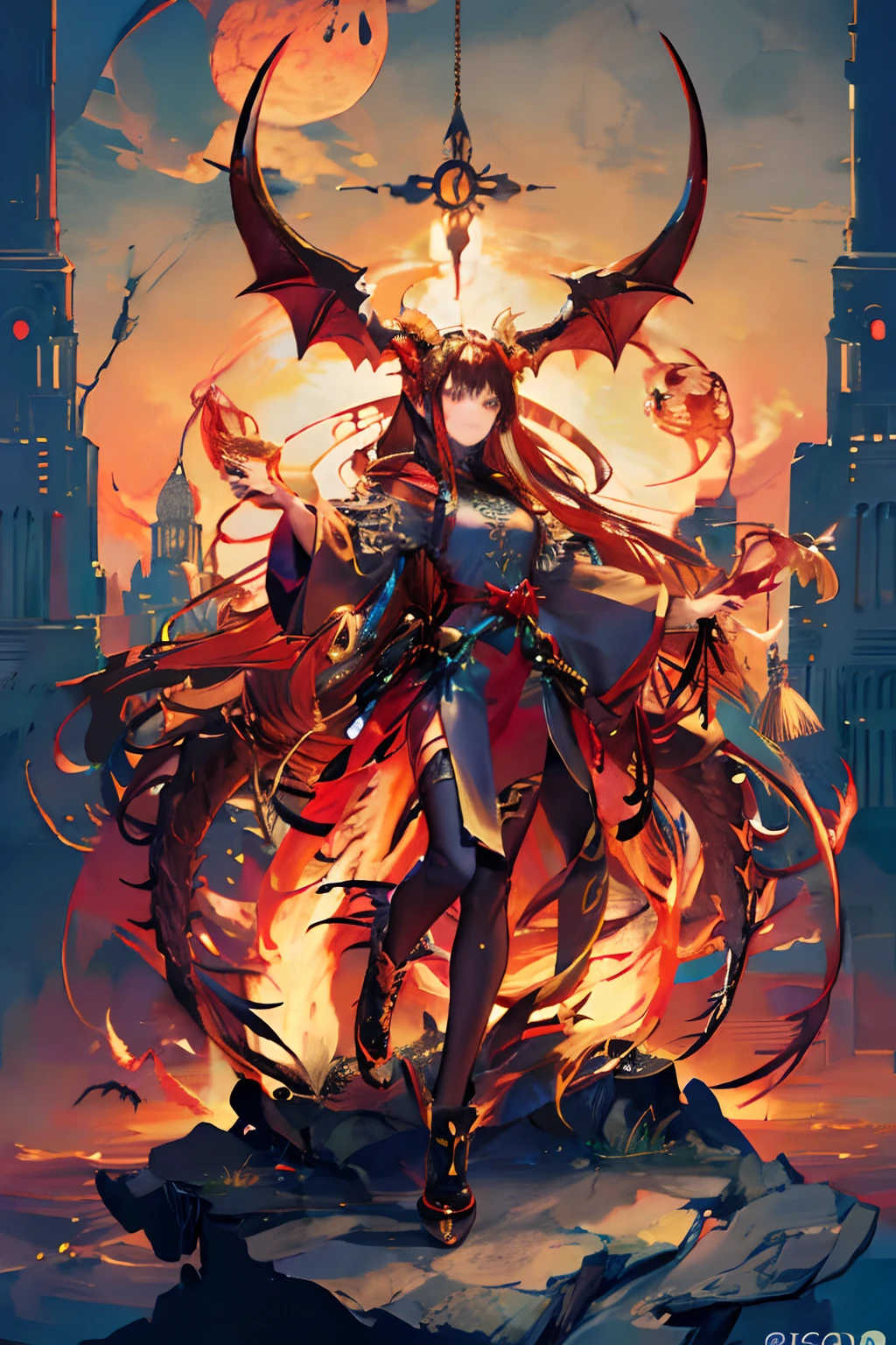 pintura de um galo com uma cauda longa e uma cauda grande,  metalic, mytical creature, A mythical creature, Dragoned, dragon bird art, canetas de metal, but like a bird dragon, artwork of a phoenix, criatura de fantasia, O Rei do Galo, com asas grandes, full body dragon concept, cockatrice