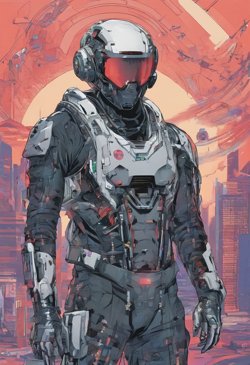 sci fi future 24th centry fullbody solo 1 savage black japanese defcon hacker Anthropomorphic cyborg xxxtentacion juice wrld inspired hairstyle dreadlocks gang signs crazy wild detals gangsta gang defcon baggy sagging trap sumpreme streetwear with a mean face threat stare standing facing front